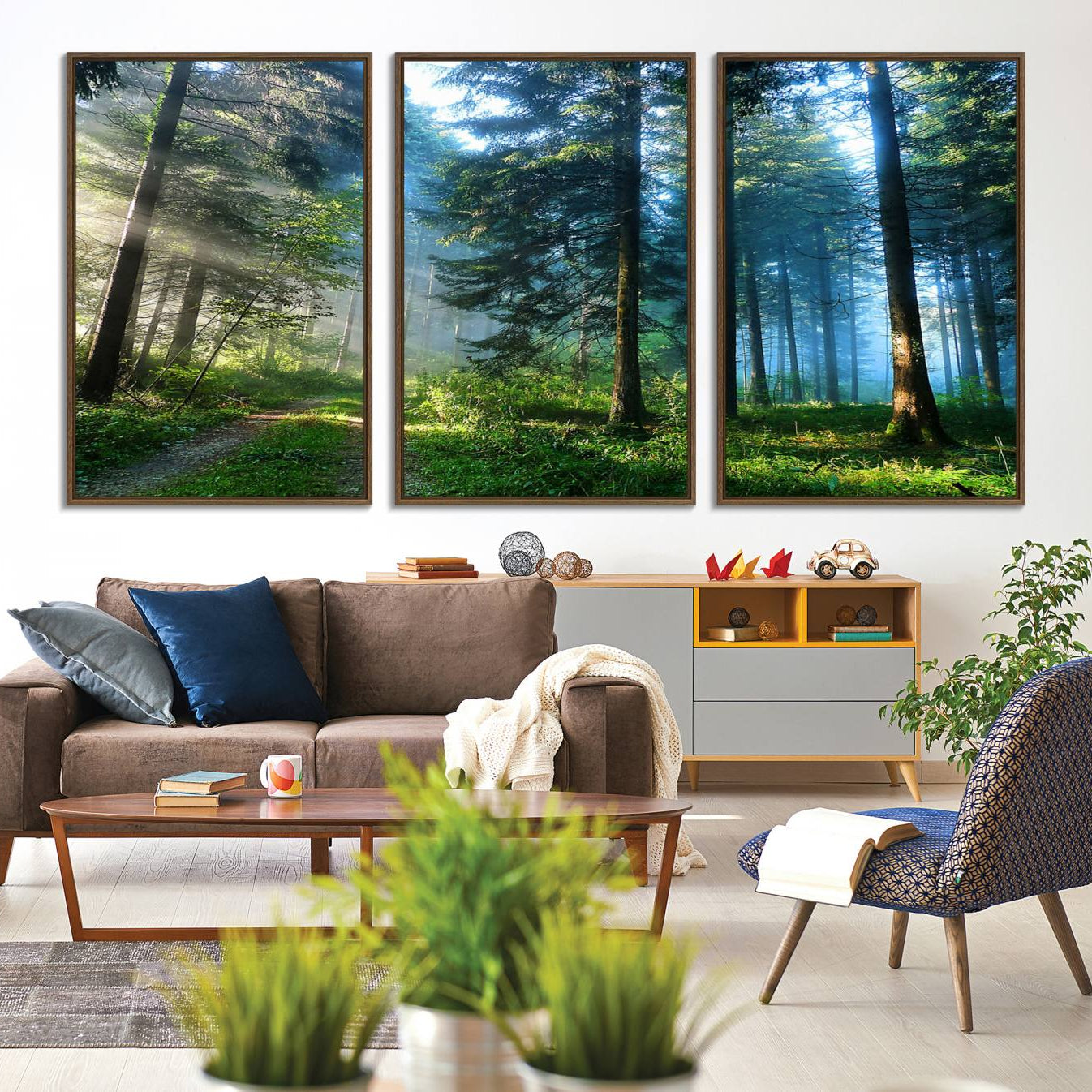 -Forest Sun Shine Wall Art Canvas Print