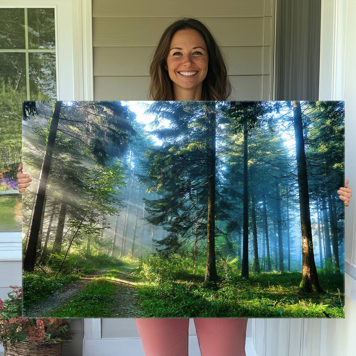 -Forest Sun Shine Wall Art Canvas Print
