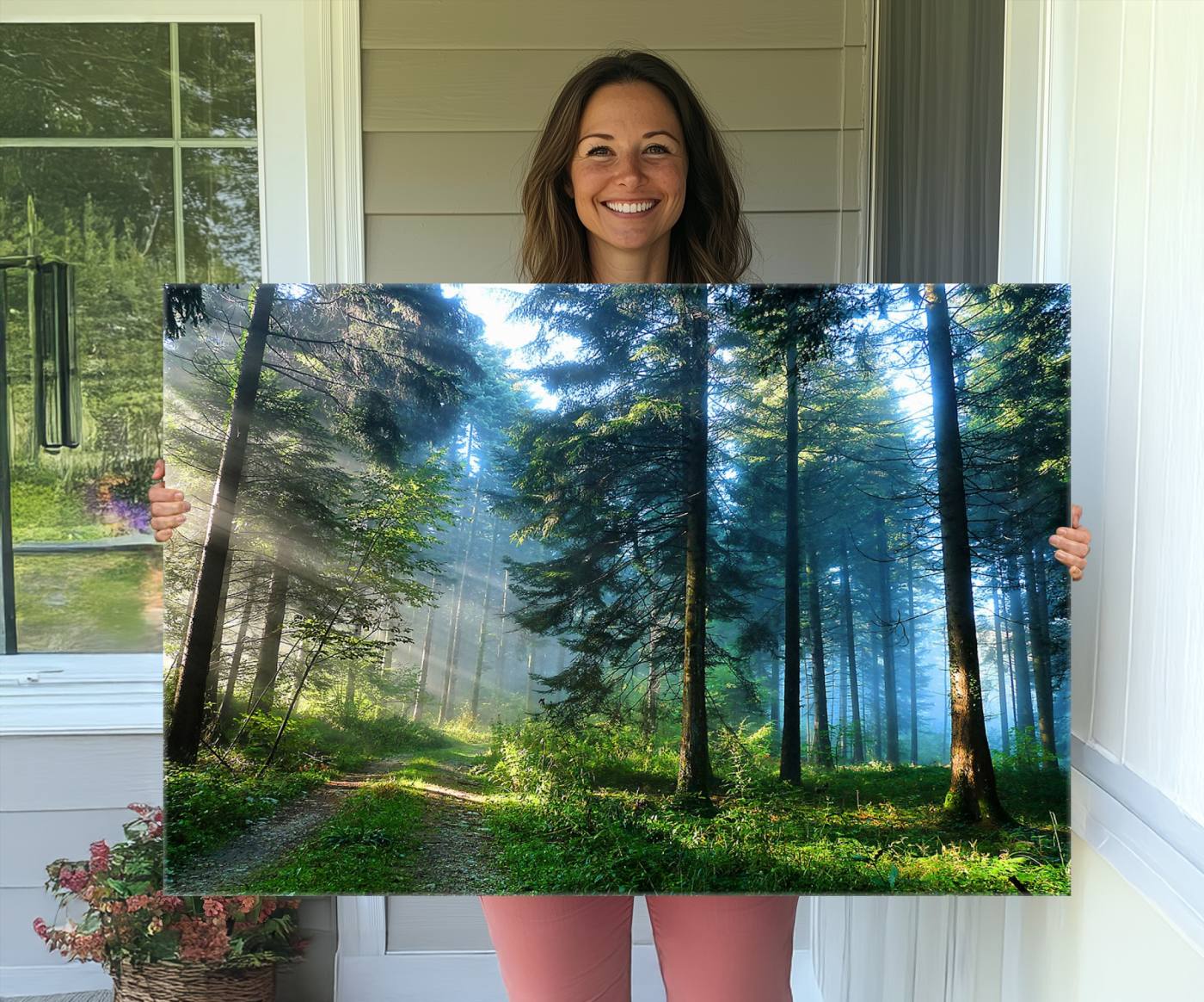 -Forest Sun Shine Wall Art Canvas Print