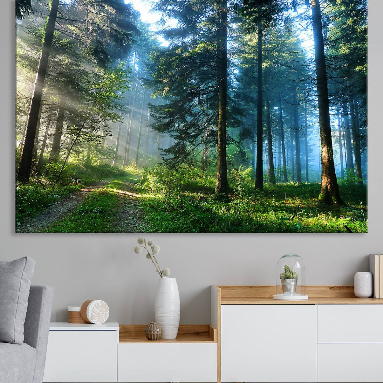 -Forest Sun Shine Wall Art Canvas Print