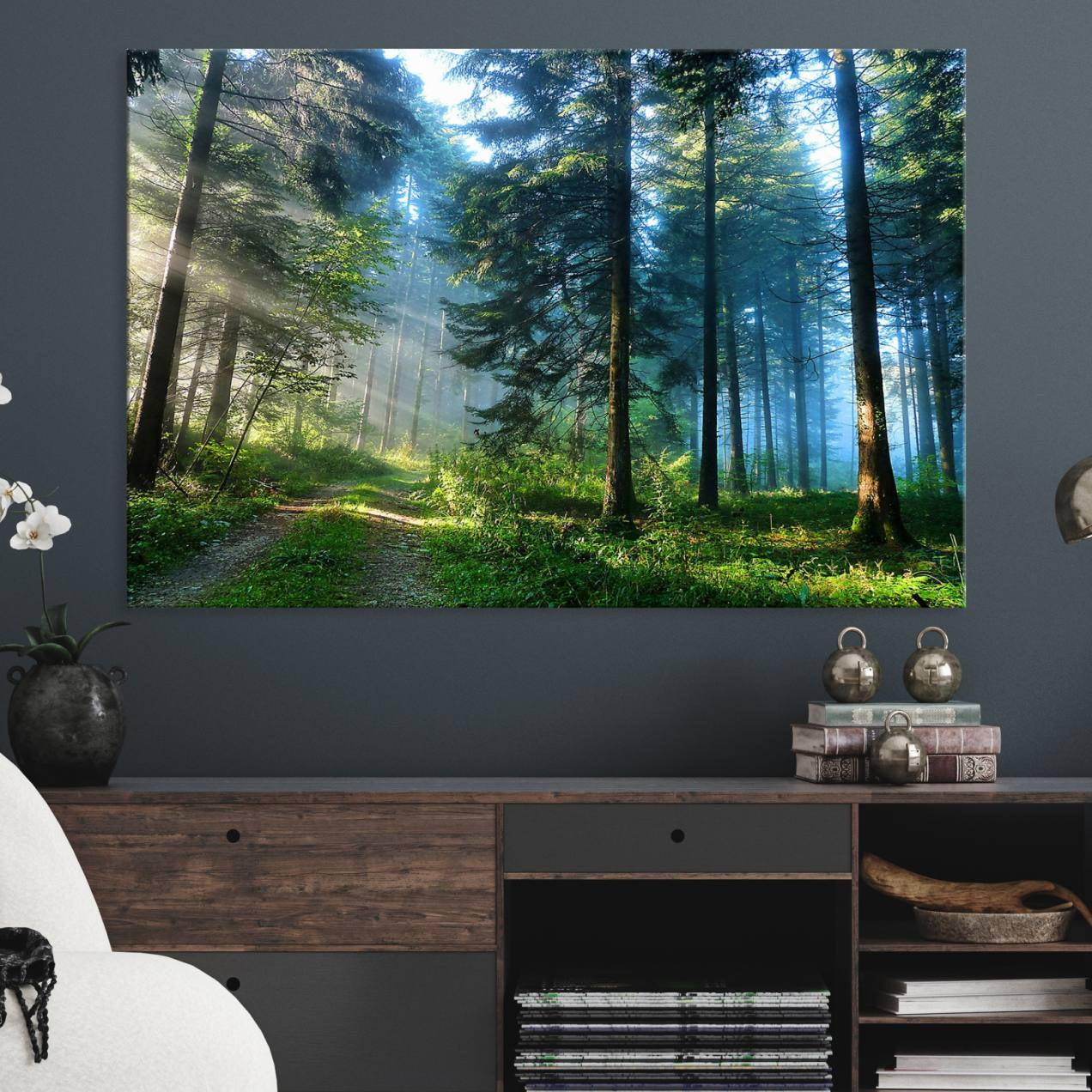 -Forest Sun Shine Wall Art Canvas Print
