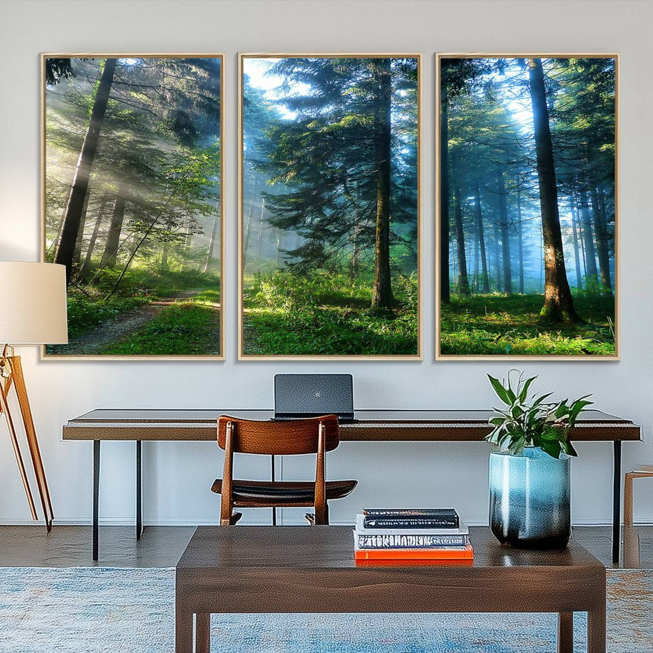 24634-MGV-FC-48X32-3P_Natural-Forest Sun Shine Wall Art Canvas Print