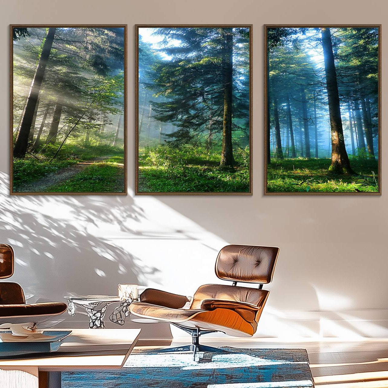 24634-MGV-FC-60X30-3P_Walnut-Forest Sun Shine Wall Art Canvas Print