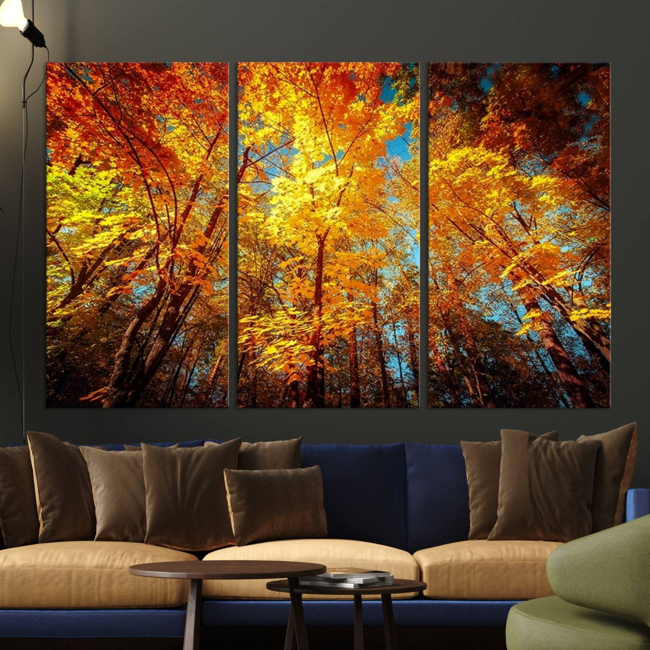 -Forest View at Fall Wall Art Autumn Colors Landscape Canvas Print