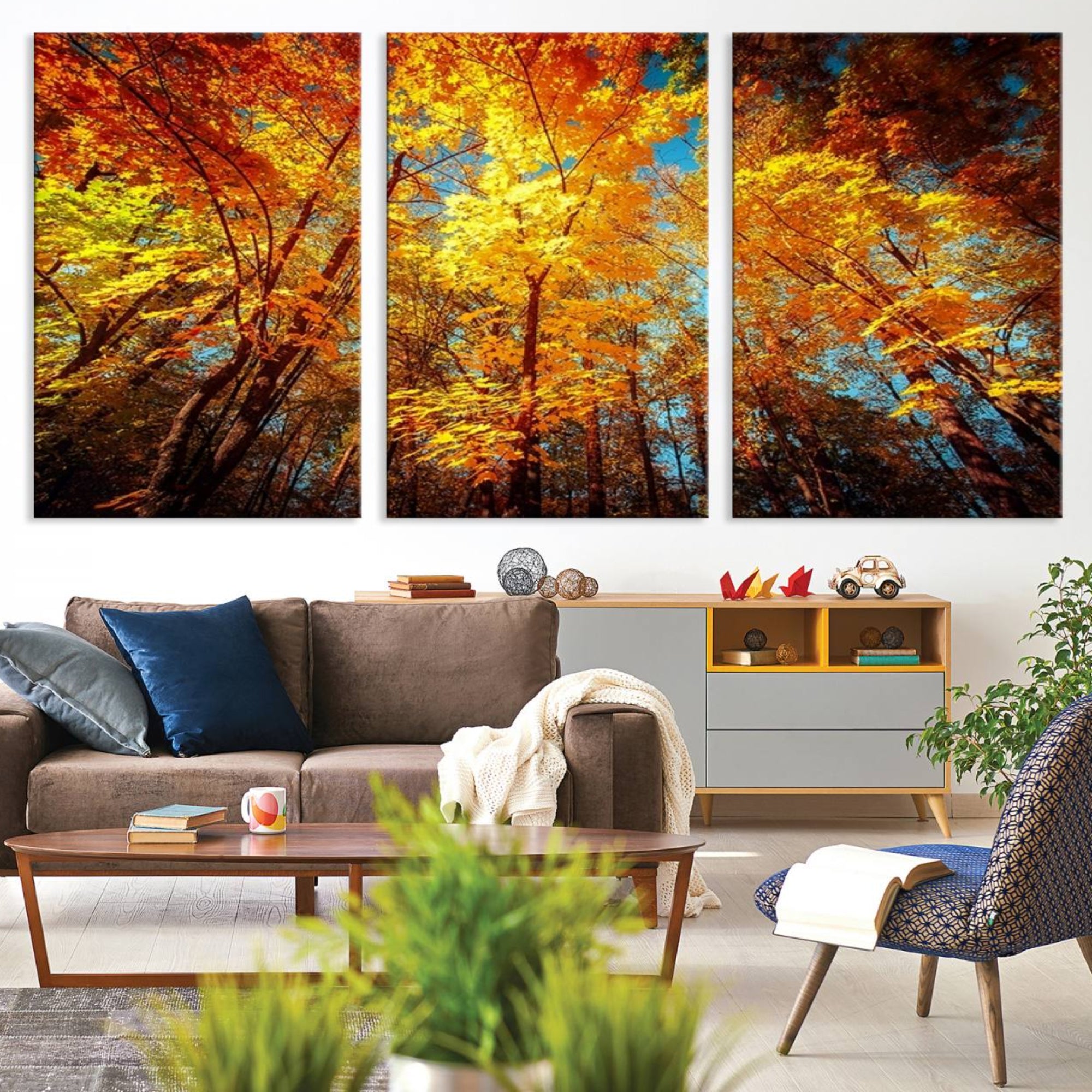 16281-MGV-CV-36X24-Forest View at Fall Wall Art Autumn Colors Landscape Canvas Print