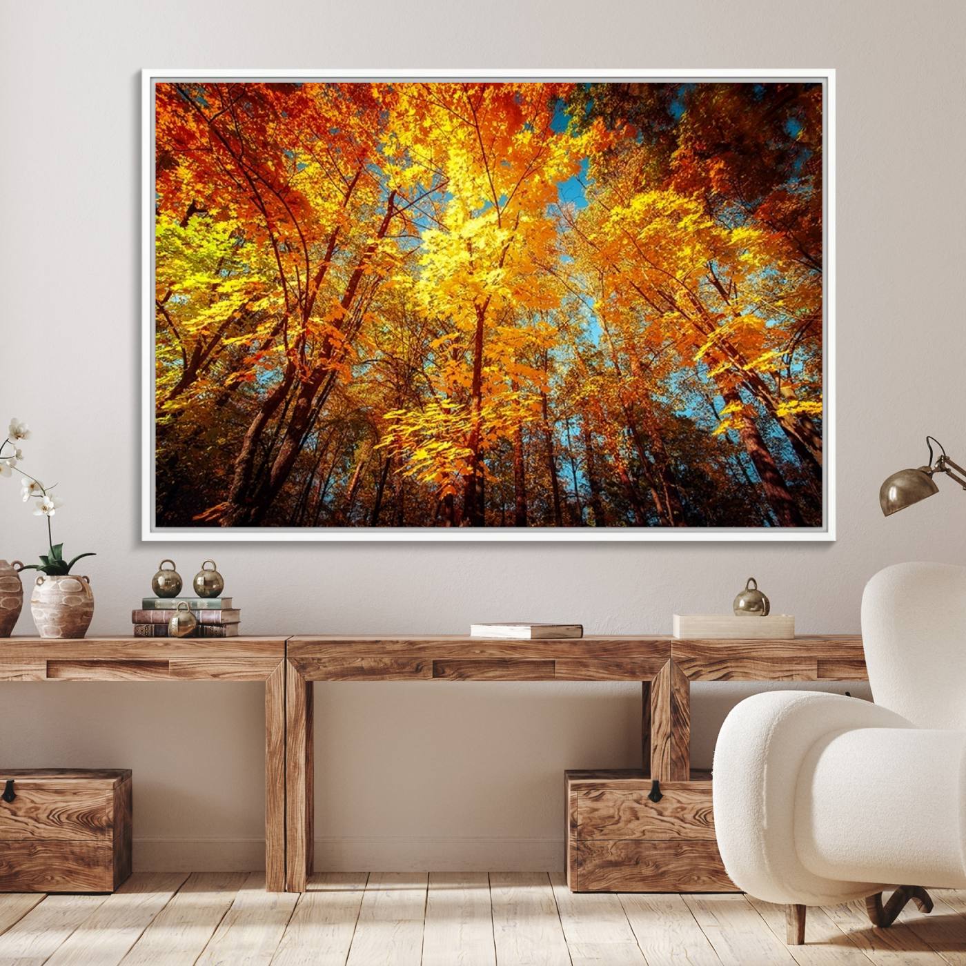 16281-MGV-FC-36X24_White-Forest View at Fall Wall Art Autumn Colors Landscape Canvas Print