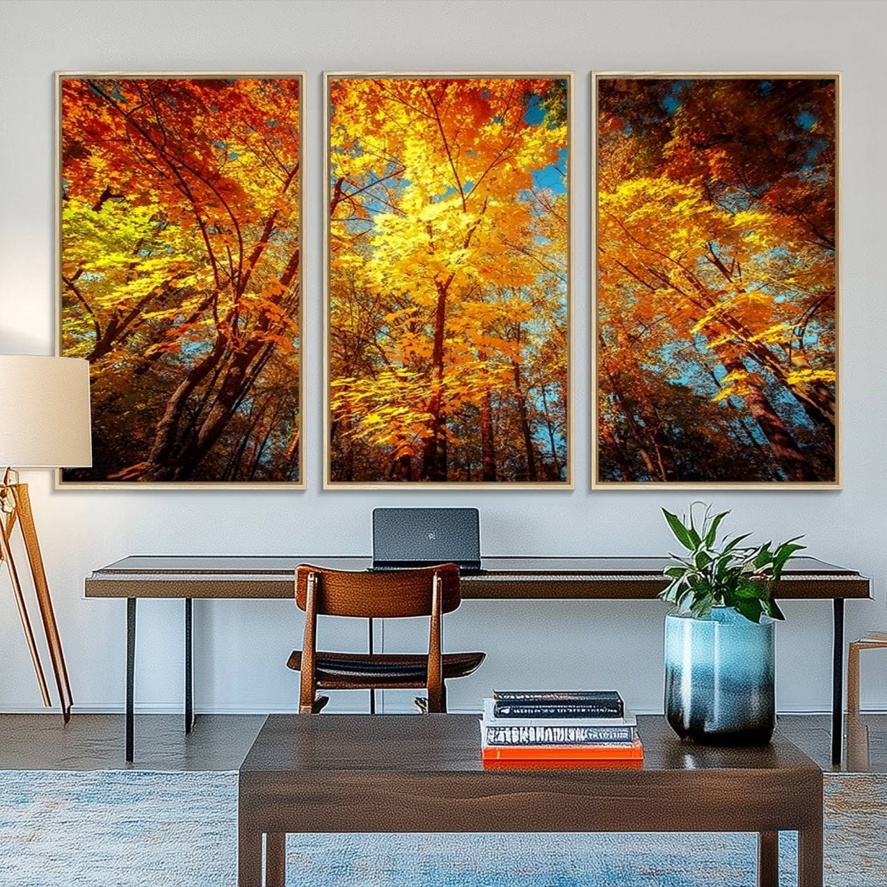 16281-MGV-FC-48X32-3P_Natural-Forest View at Fall Wall Art Autumn Colors Landscape Canvas Print
