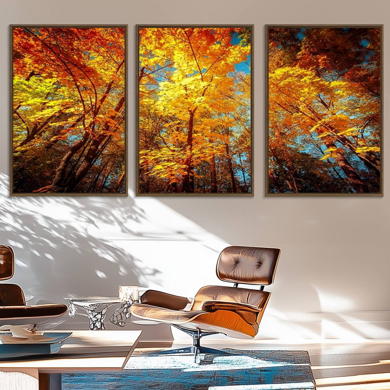 16281-MGV-FC-60X30-3P_Walnut-Forest View at Fall Wall Art Autumn Colors Landscape Canvas Print