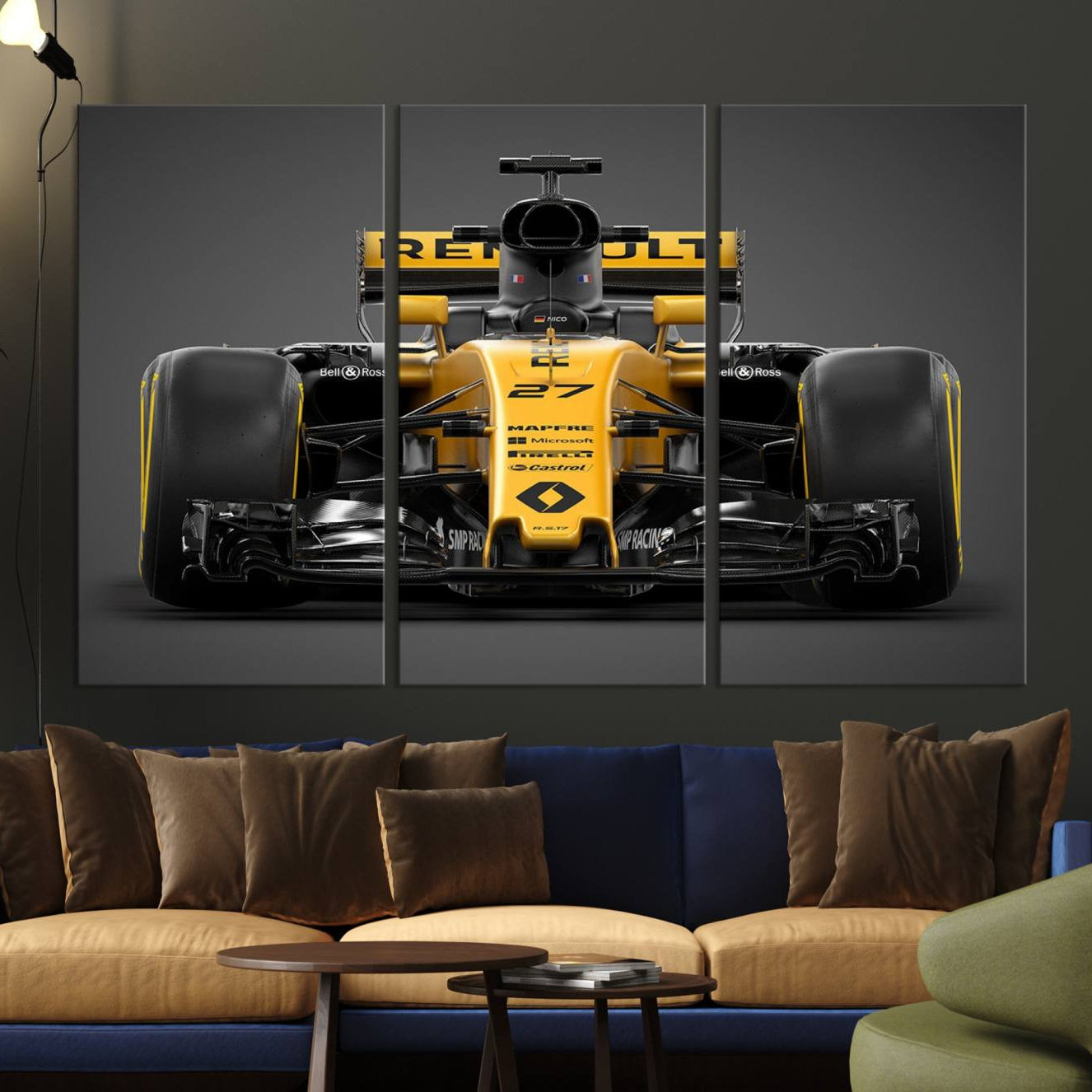-Formula 1 Car Canvas Wall Art Print F1 Renault Car Canvas Print