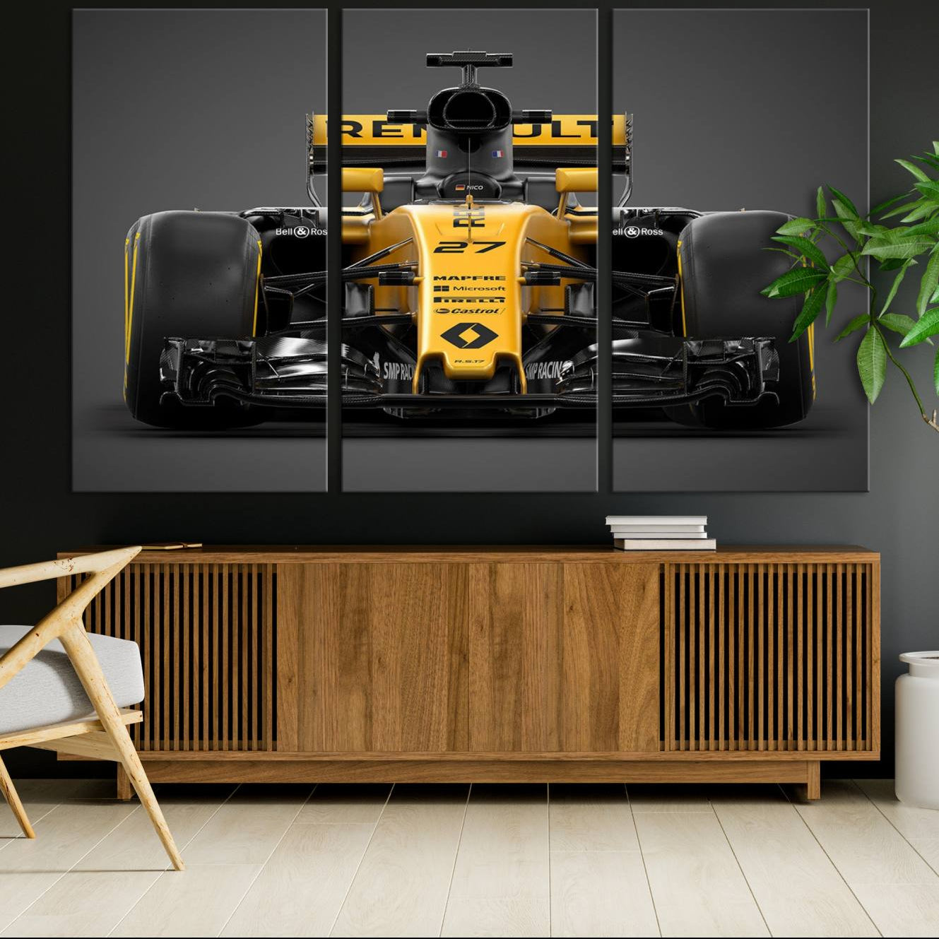 -Formula 1 Car Canvas Wall Art Print F1 Renault Car Canvas Print