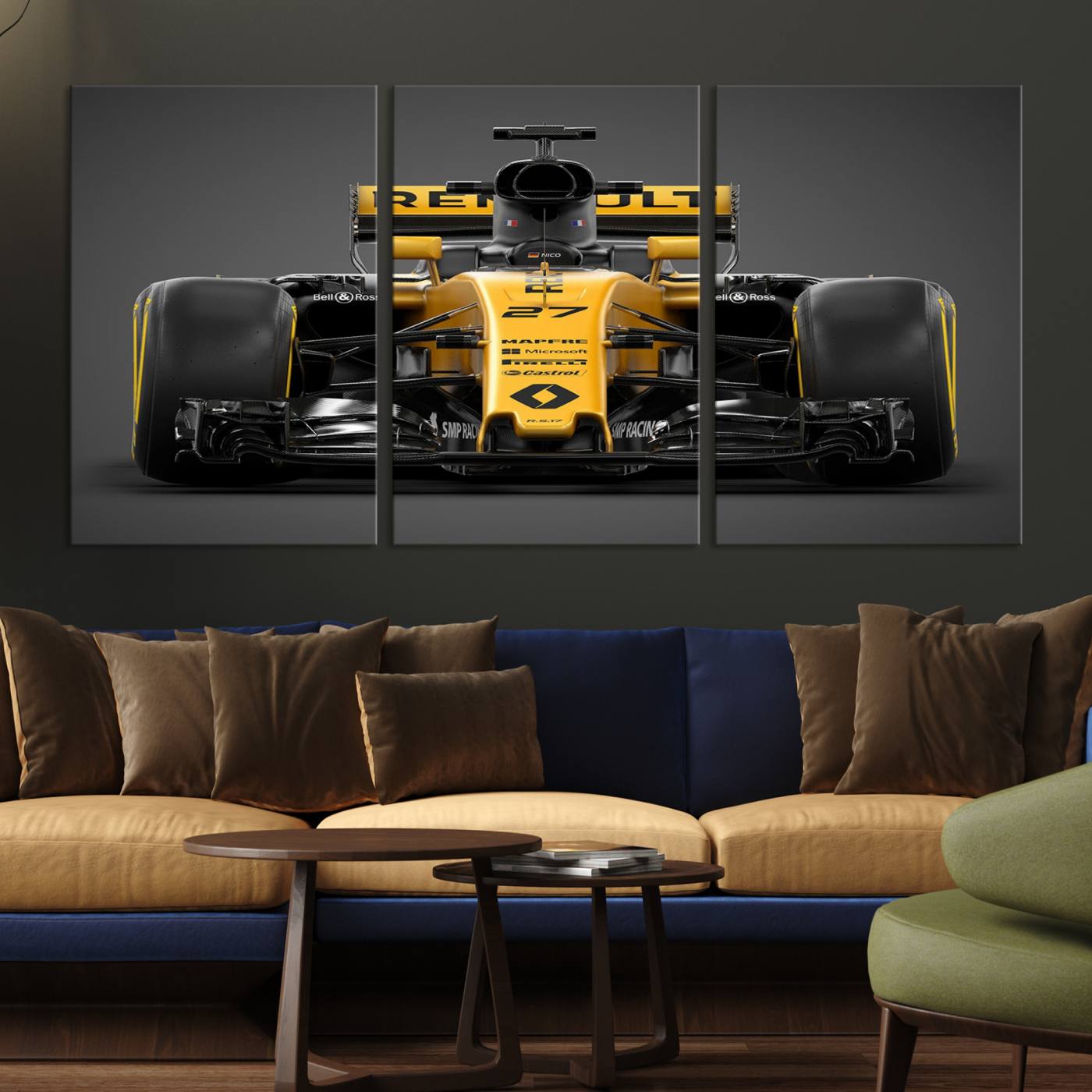-Formula 1 Car Canvas Wall Art Print F1 Renault Car Canvas Print
