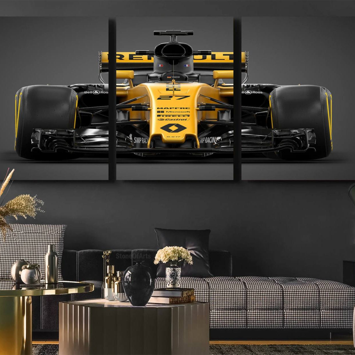 -Formula 1 Car Canvas Wall Art Print F1 Renault Car Canvas Print