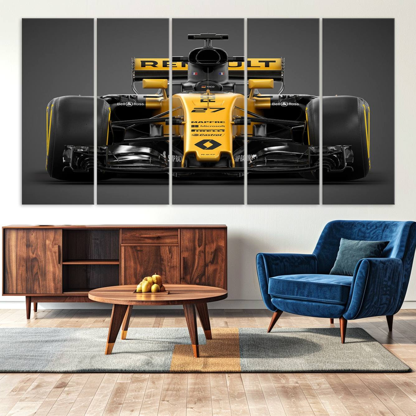 -Formula 1 Car Canvas Wall Art Print F1 Renault Car Canvas Print