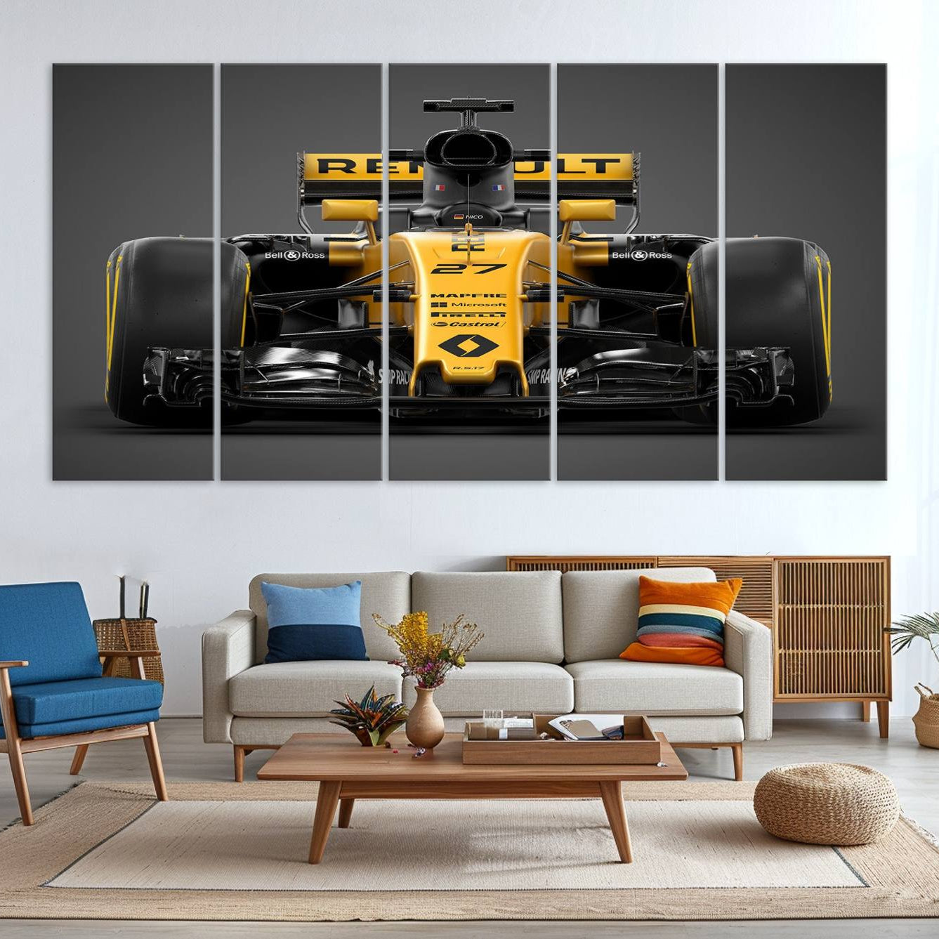 -Formula 1 Car Canvas Wall Art Print F1 Renault Car Canvas Print