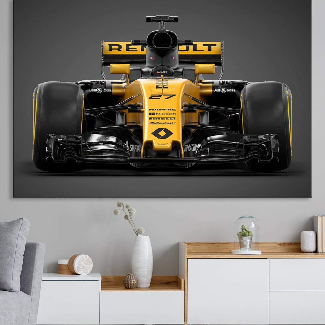 -Formula 1 Car Canvas Wall Art Print F1 Renault Car Canvas Print