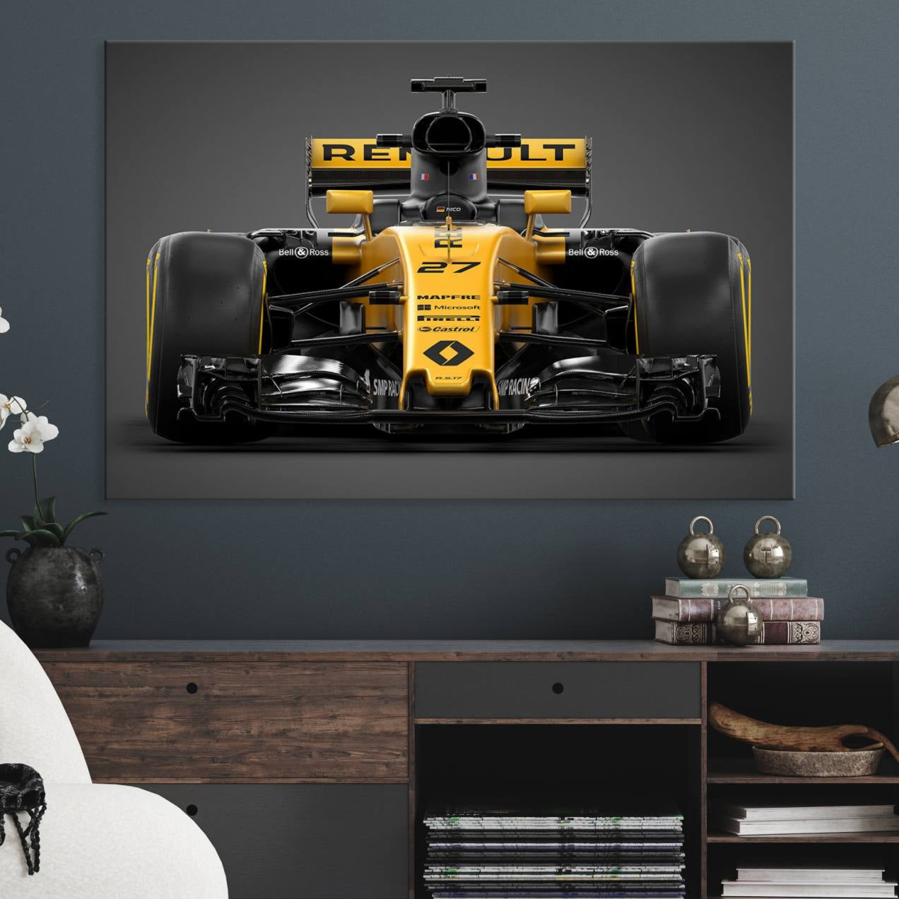 -Formula 1 Car Canvas Wall Art Print F1 Renault Car Canvas Print