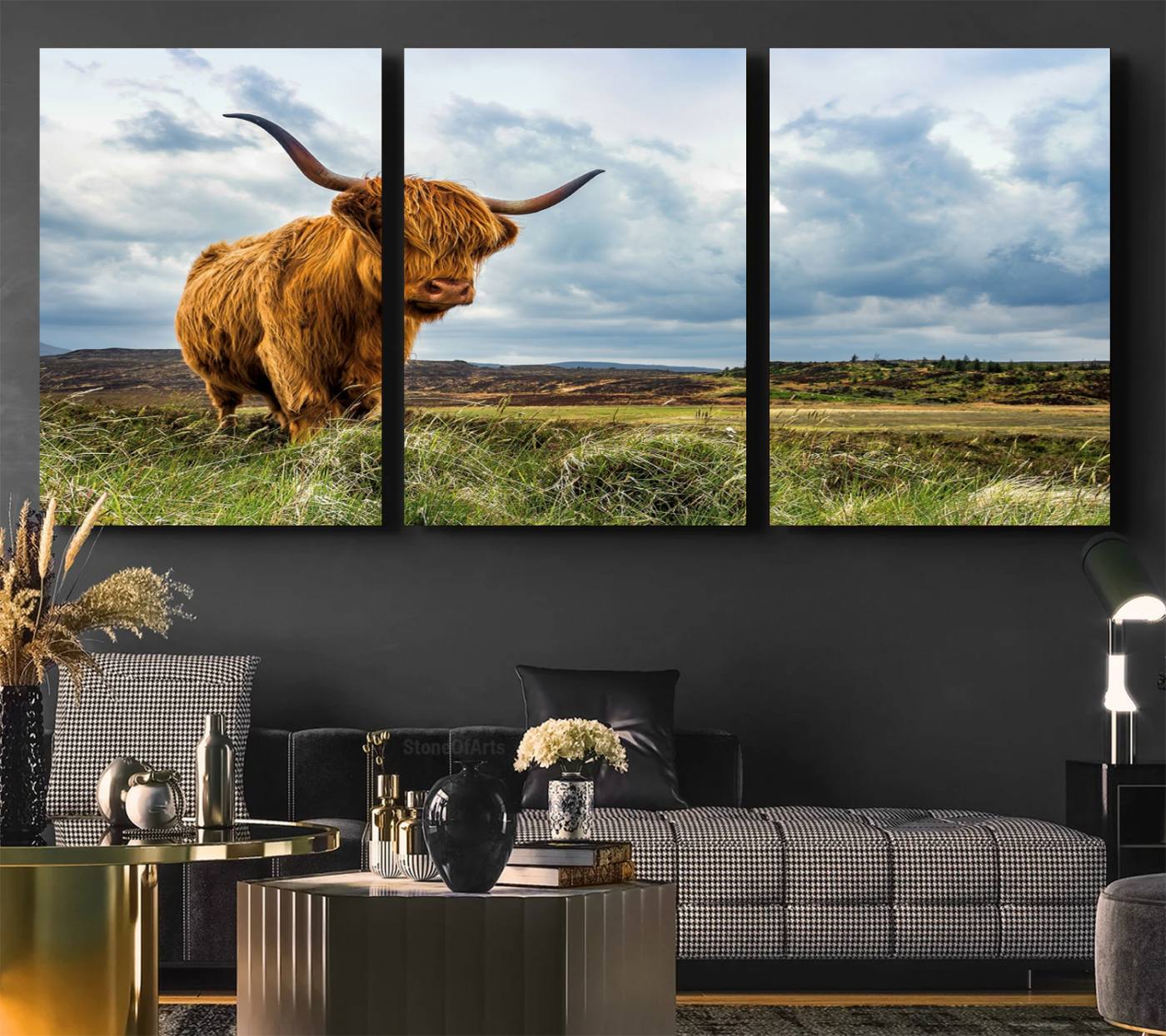 -Highland Cattle Wall Art Cow Canvas Print Animal Art