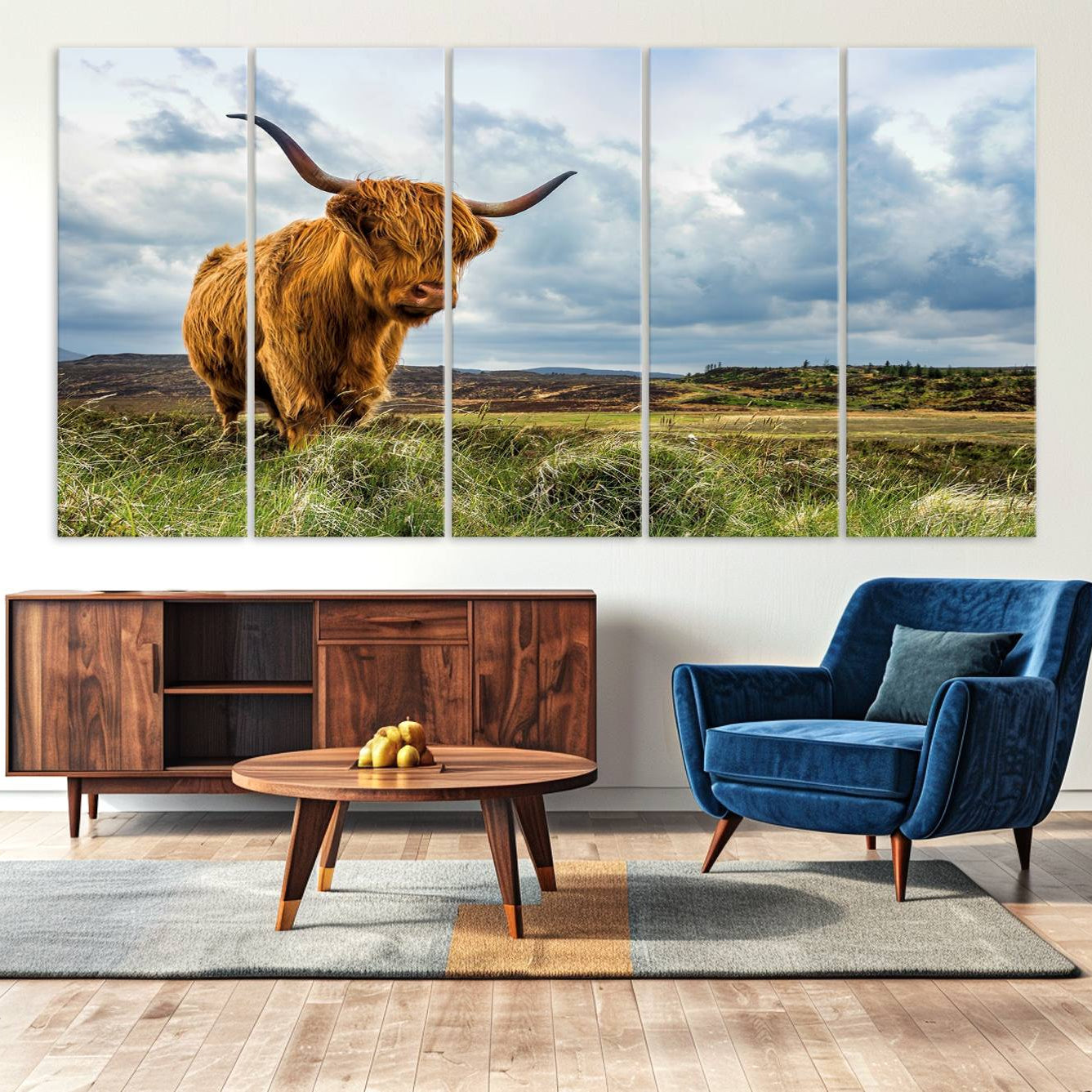 -Highland Cattle Wall Art Cow Canvas Print Animal Art