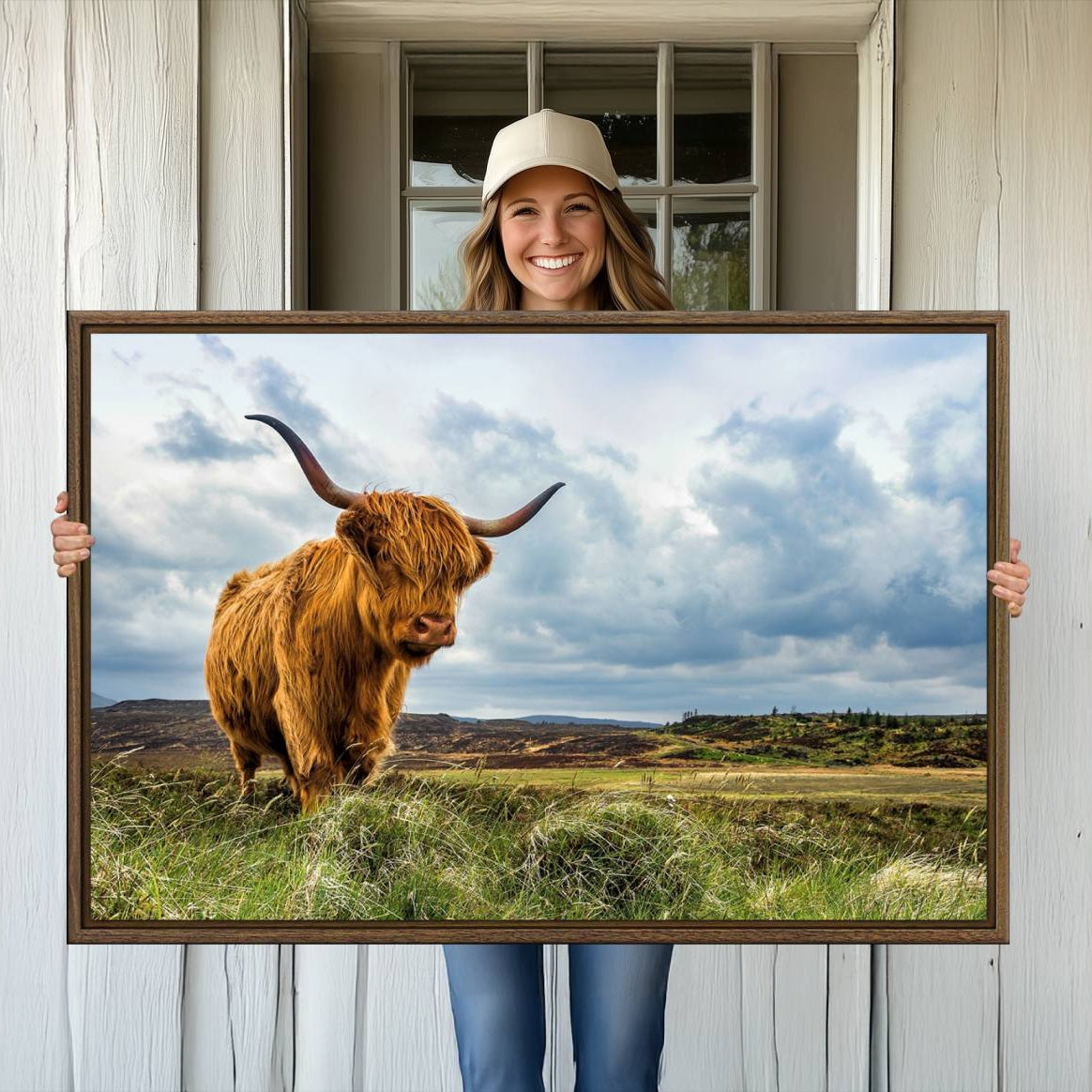 -Highland Cattle Wall Art Cow Canvas Print Animal Art
