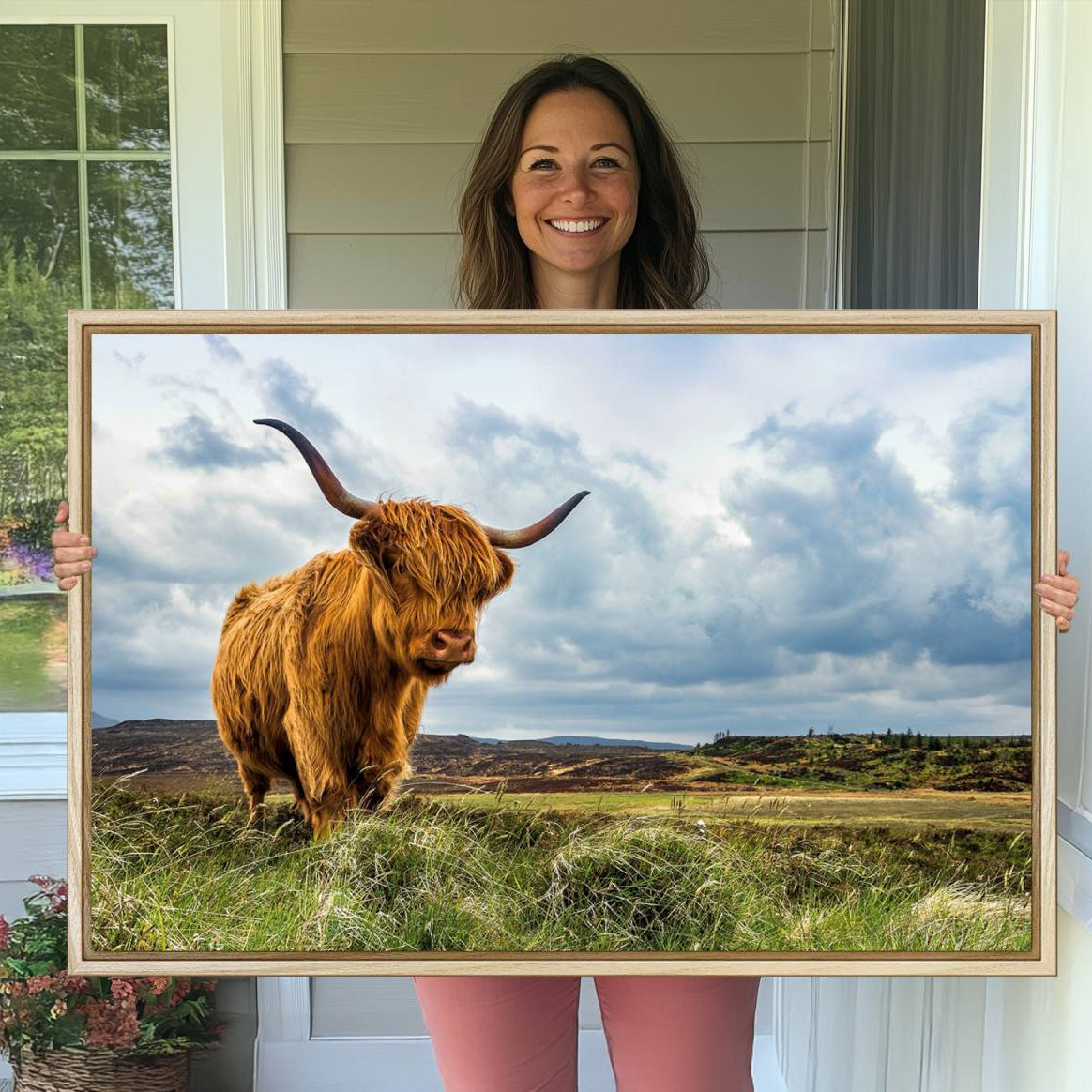 -Highland Cattle Wall Art Cow Canvas Print Animal Art