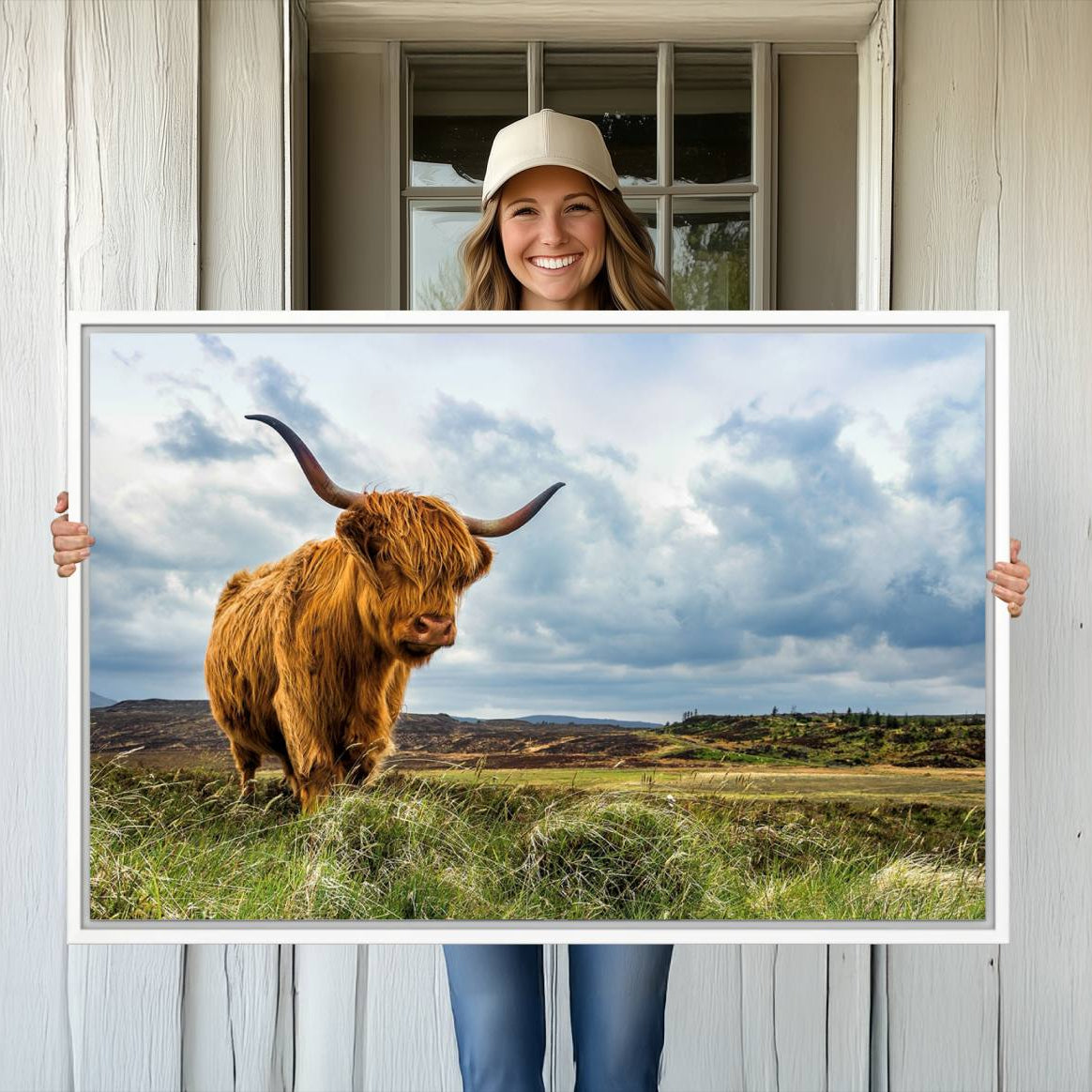 -Highland Cattle Wall Art Cow Canvas Print Animal Art