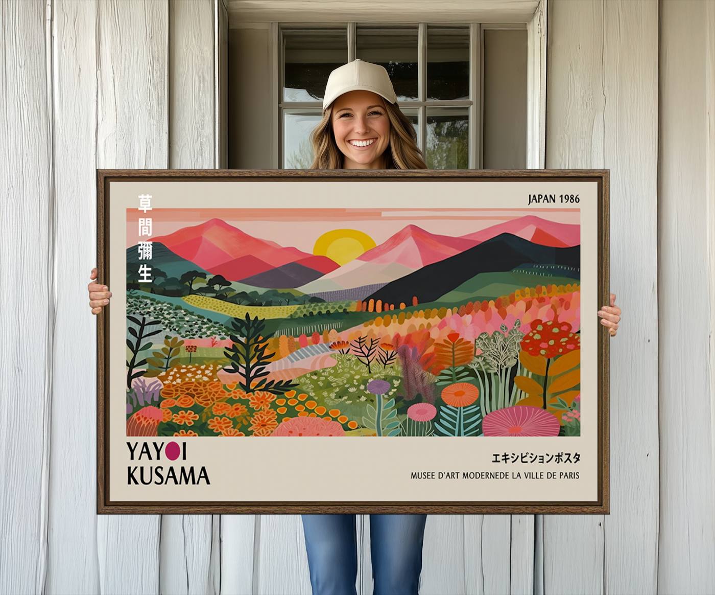 -Japan 1986 Wall Art Canvas Print, Framed Yayoi Kusama Artwork