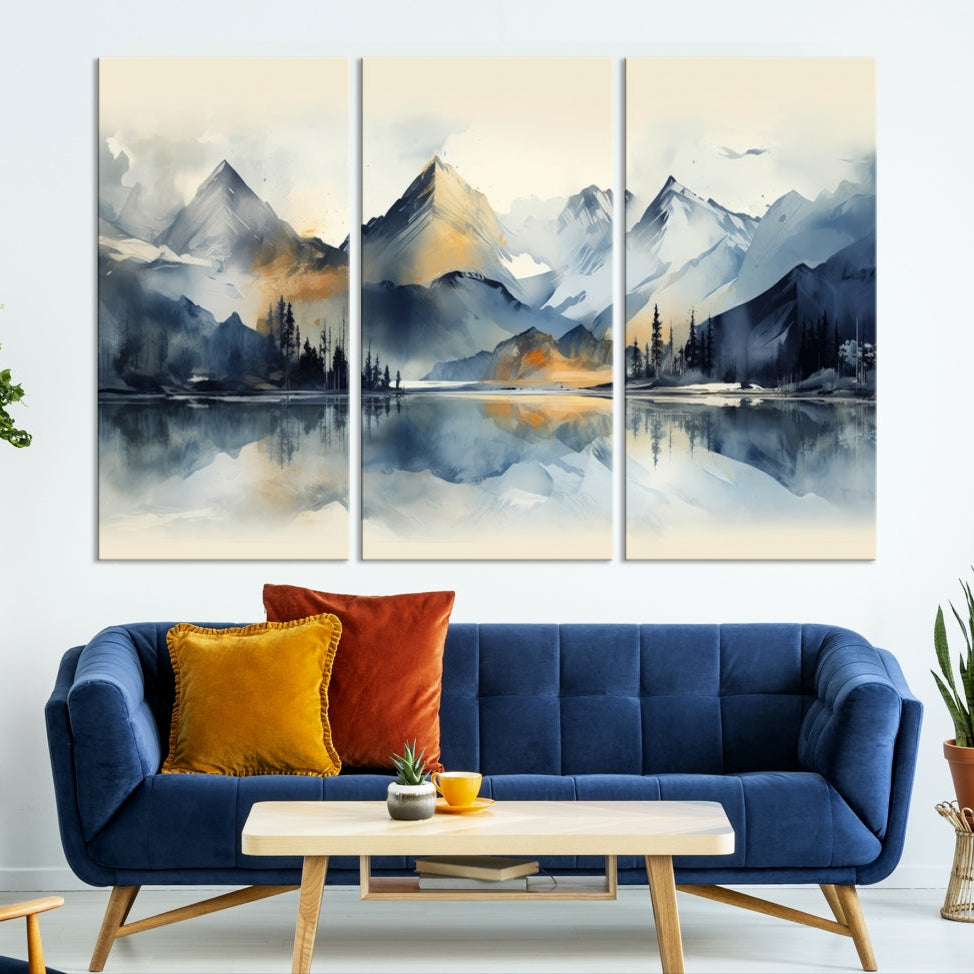 Edit-Images-Lake Abstract Mountain Wall Art Canvas Print