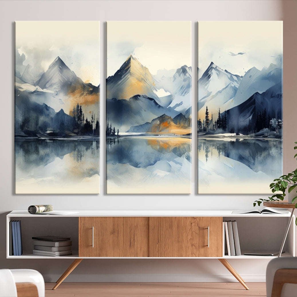 Edit-Images-Lake Abstract Mountain Wall Art Canvas Print