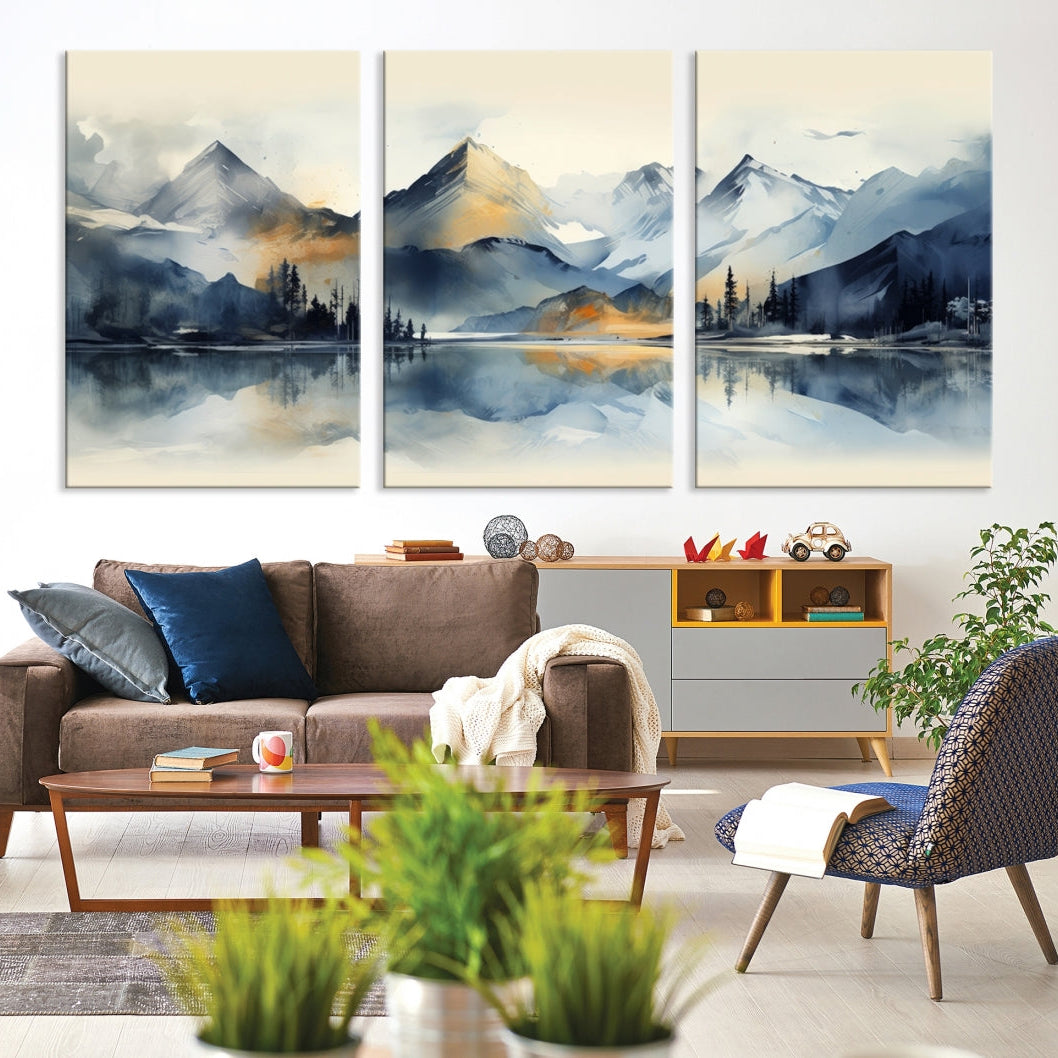 Edit-Images-Lake Abstract Mountain Wall Art Canvas Print