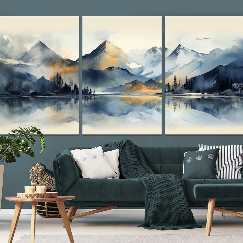 Edit-Images-Lake Abstract Mountain Wall Art Canvas Print