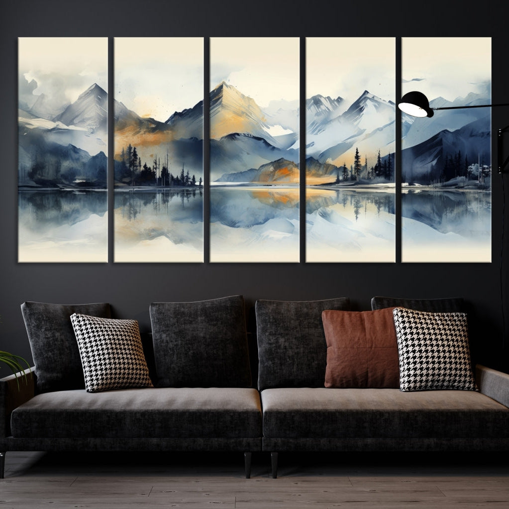 Edit-Images-Lake Abstract Mountain Wall Art Canvas Print