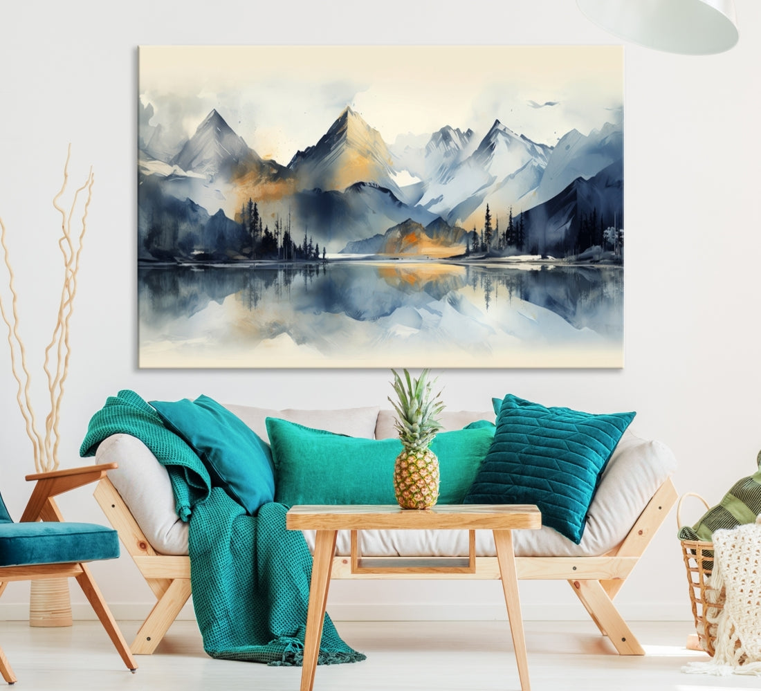 Edit-Images-Lake Abstract Mountain Wall Art Canvas Print