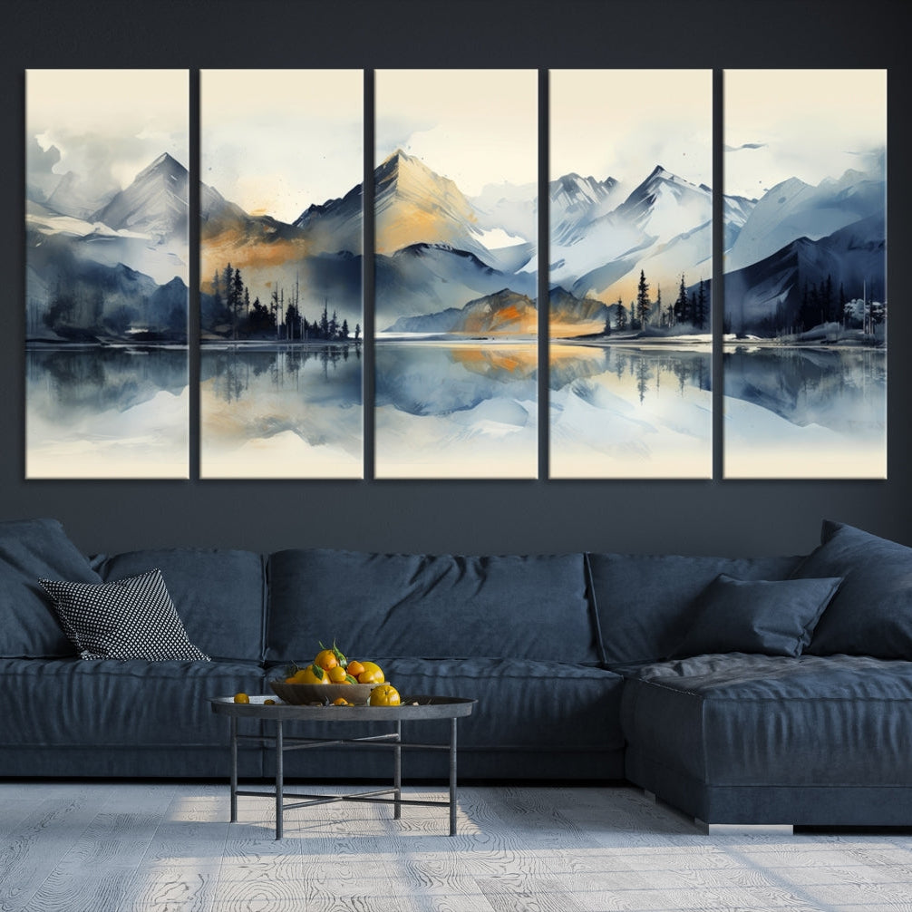 Edit-Images-Lake Abstract Mountain Wall Art Canvas Print