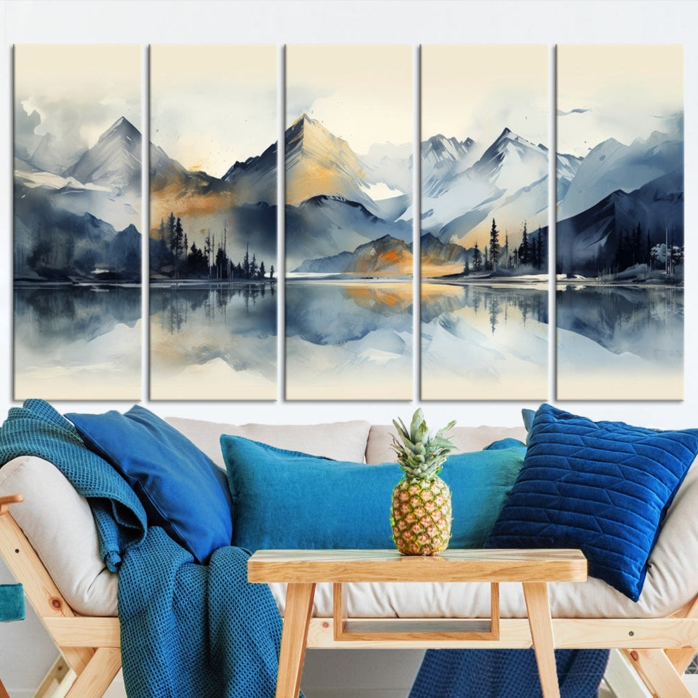 Edit-Images-Lake Abstract Mountain Wall Art Canvas Print