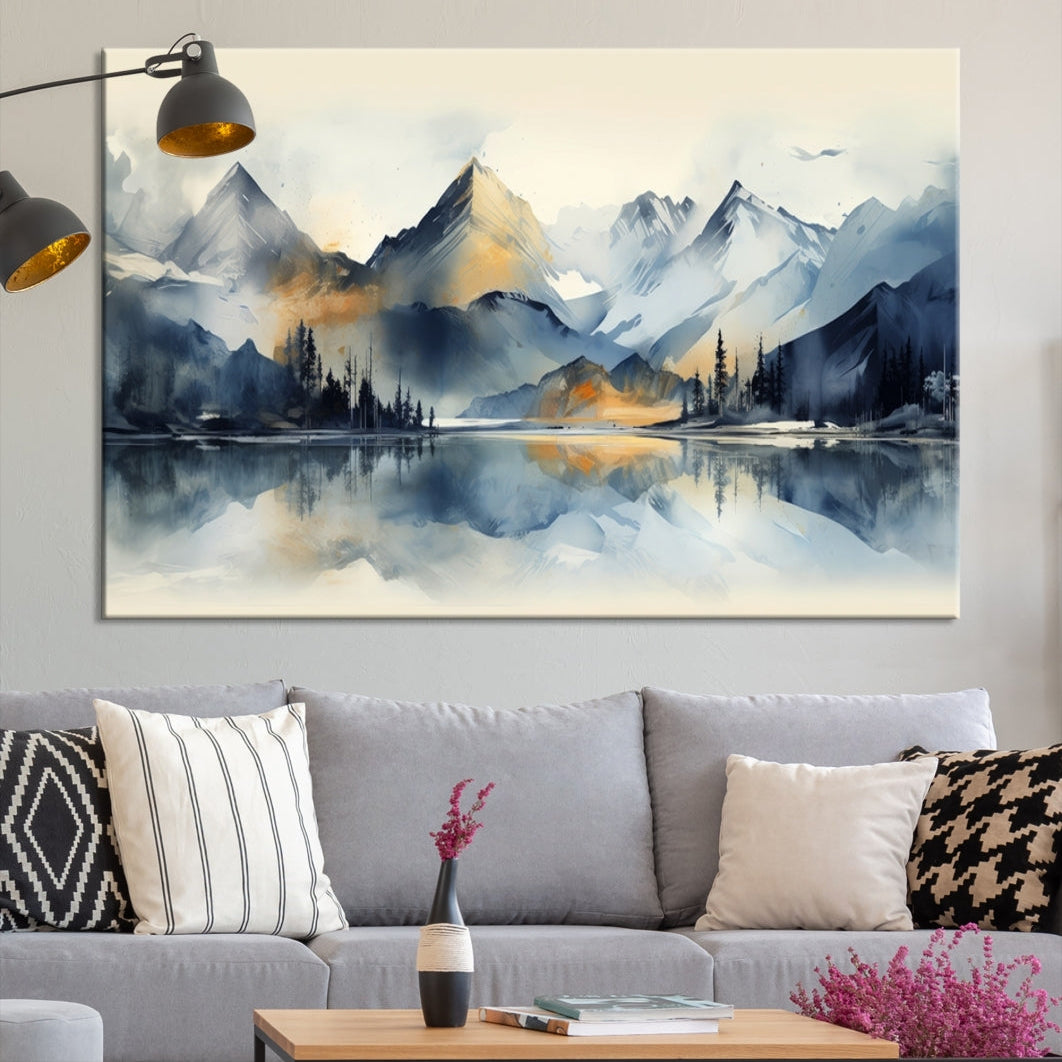 Edit-Images-Lake Abstract Mountain Wall Art Canvas Print