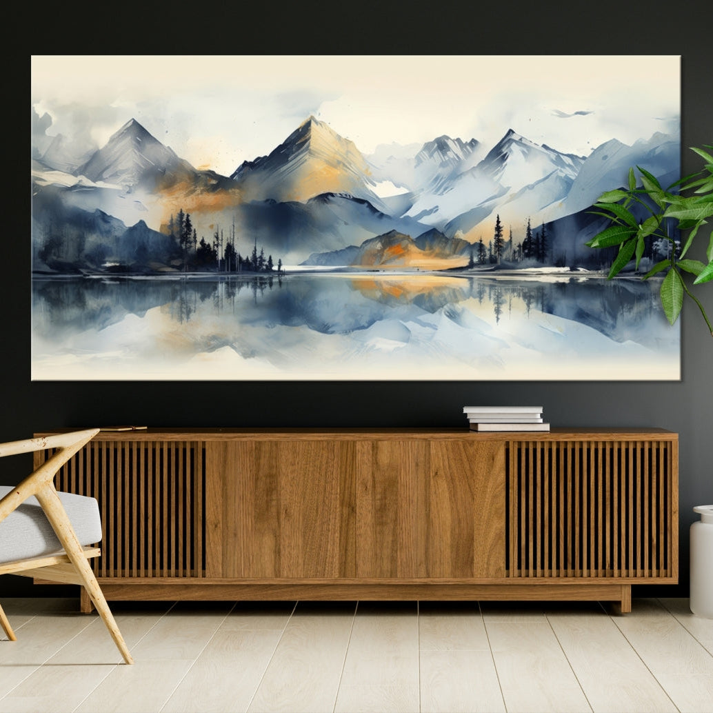Edit-Images-Lake Abstract Mountain Wall Art Canvas Print