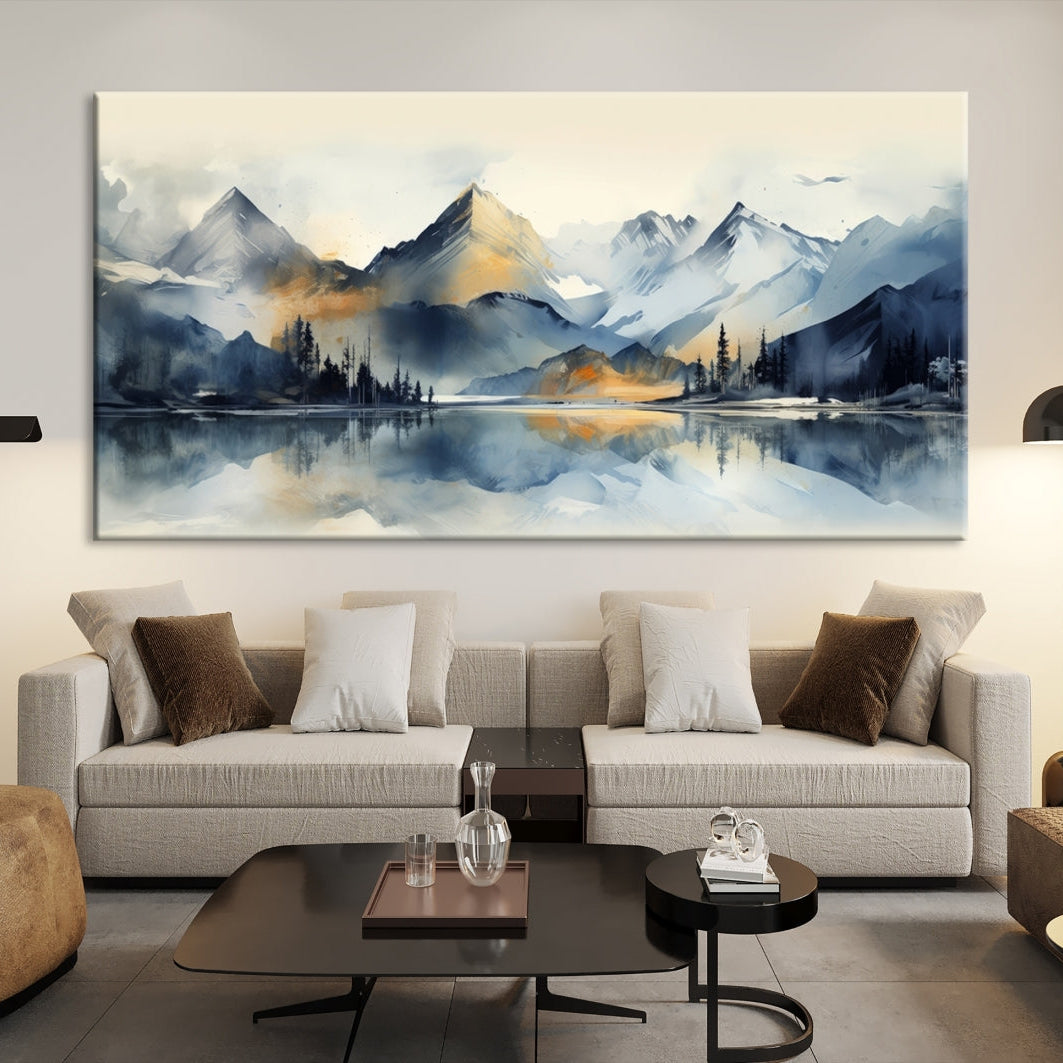 Edit-Images-Lake Abstract Mountain Wall Art Canvas Print