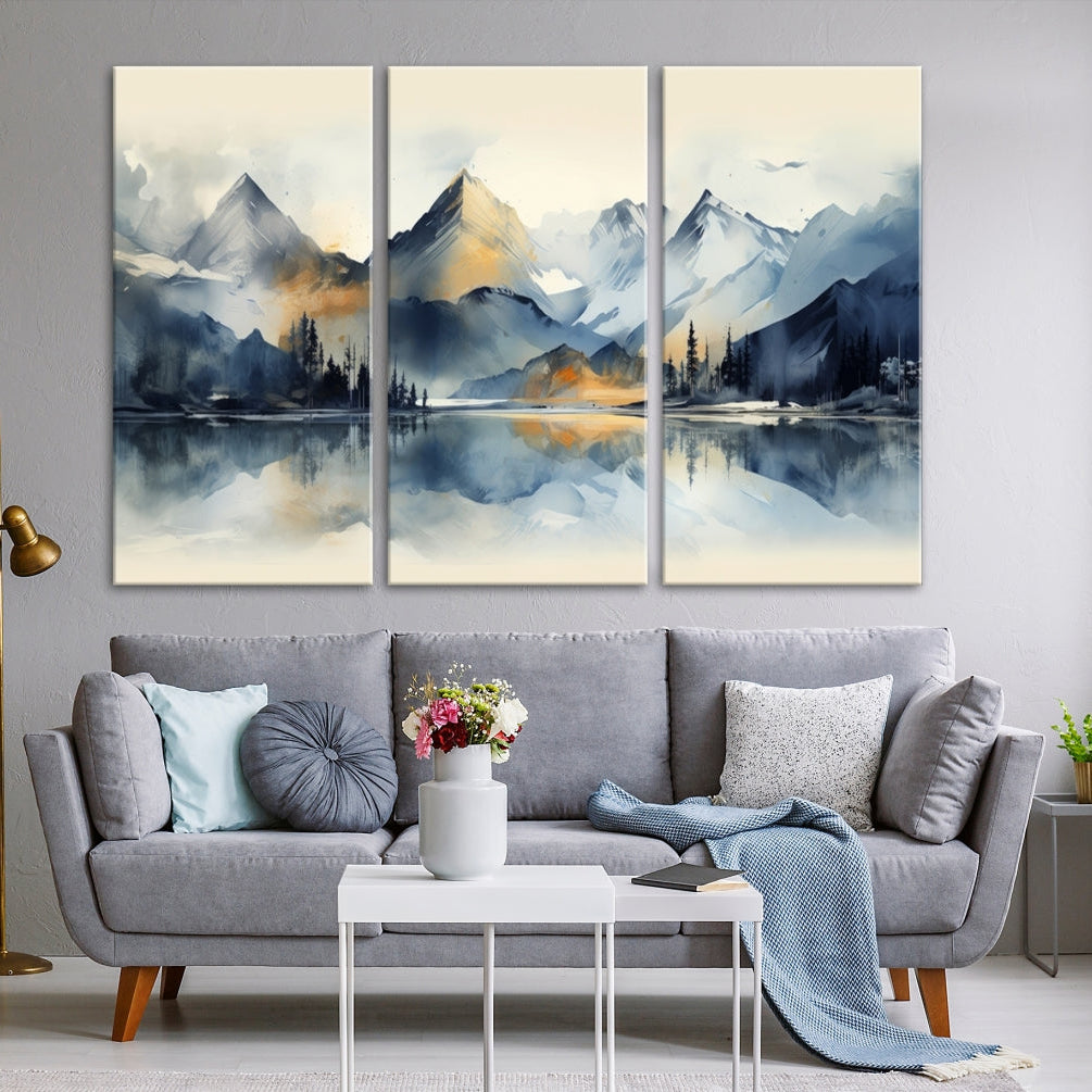 Edit-Images-Lake Abstract Mountain Wall Art Canvas Print