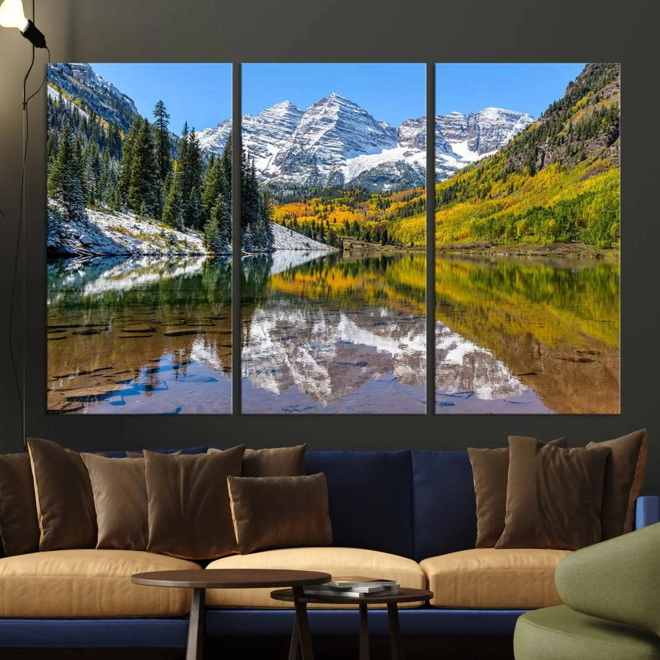 -Maroon Bells Canvas Print, Maroon Lake Wall Art, Autumn Landscape Photography