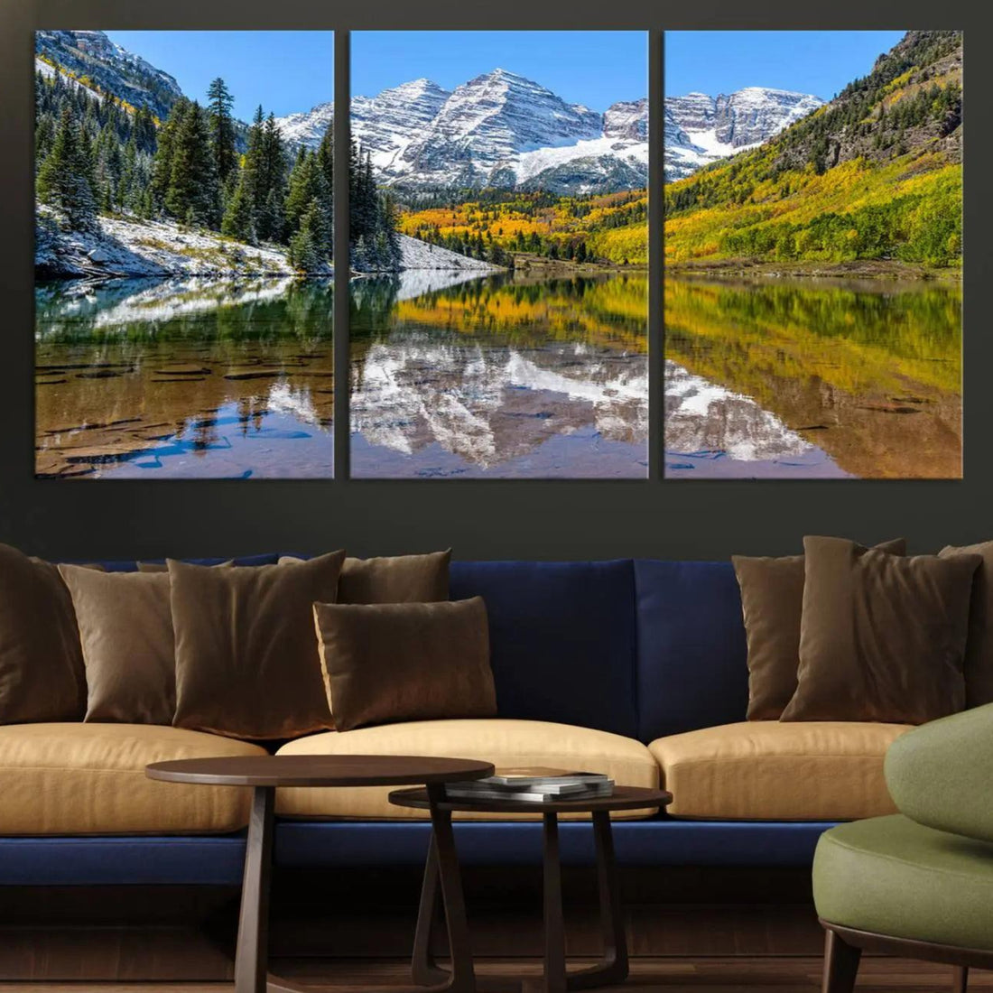 Maroon Bells Canvas Print, Maroon Lake Wall Art, Autumn Landscape Photography