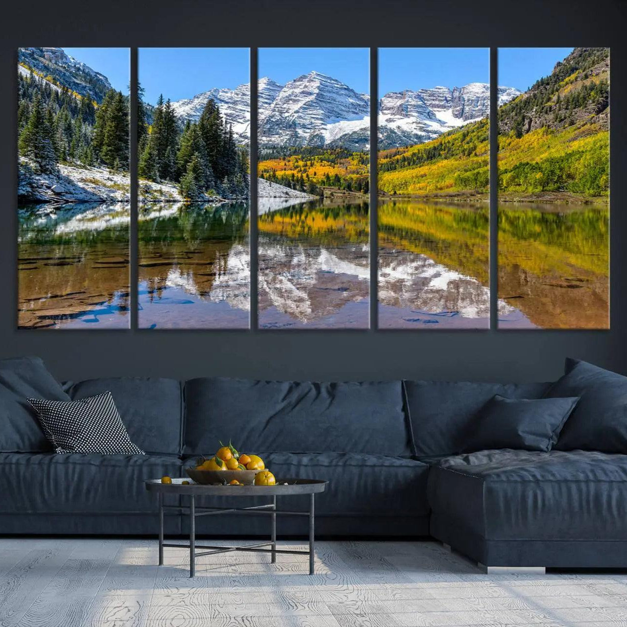 -Maroon Bells Canvas Print, Maroon Lake Wall Art, Autumn Landscape Photography
