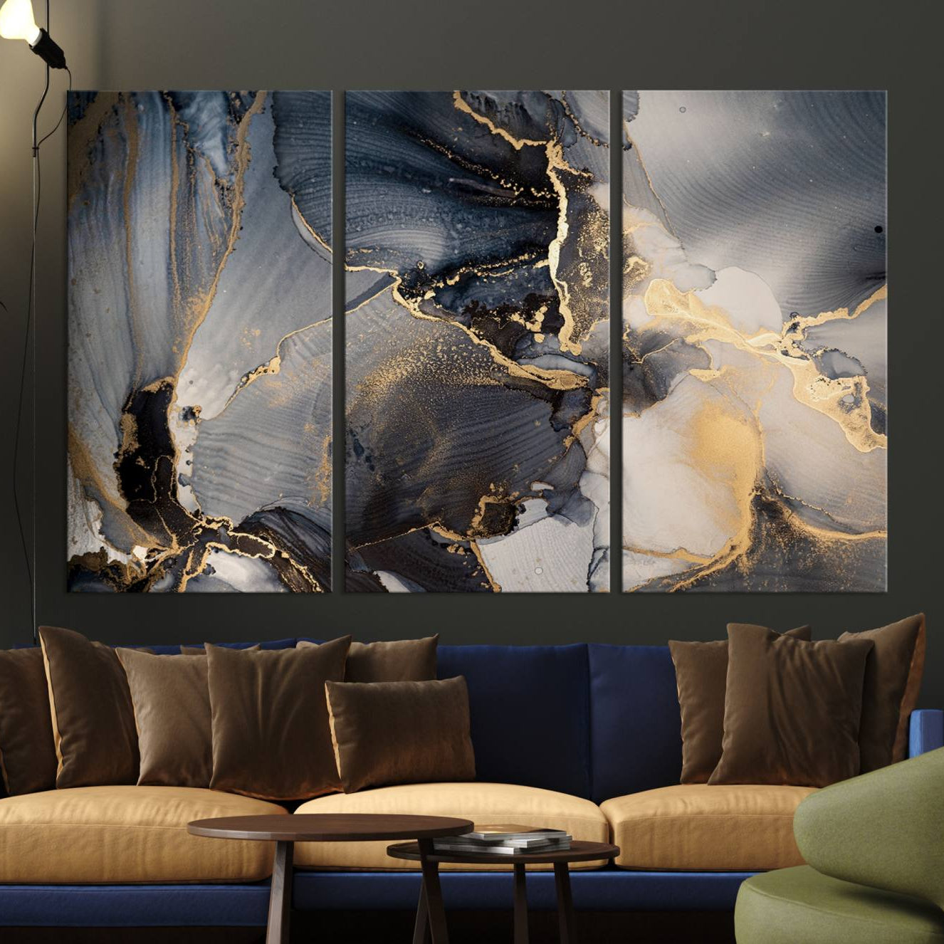 24068-MGV-CV-36X24-Modern Marble Fluid Effect Wall Art Abstract Canvas Wall Art Print