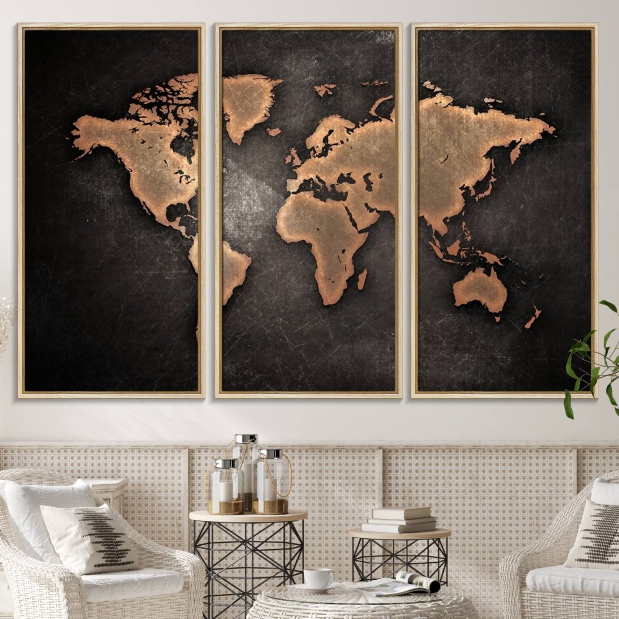 71349-MGV-CV-36X24-Push Pin World Map Canvas Print – Travel Tracker Wall Art for Couples, Perfect Anniversary Gift for Home or Office Decor