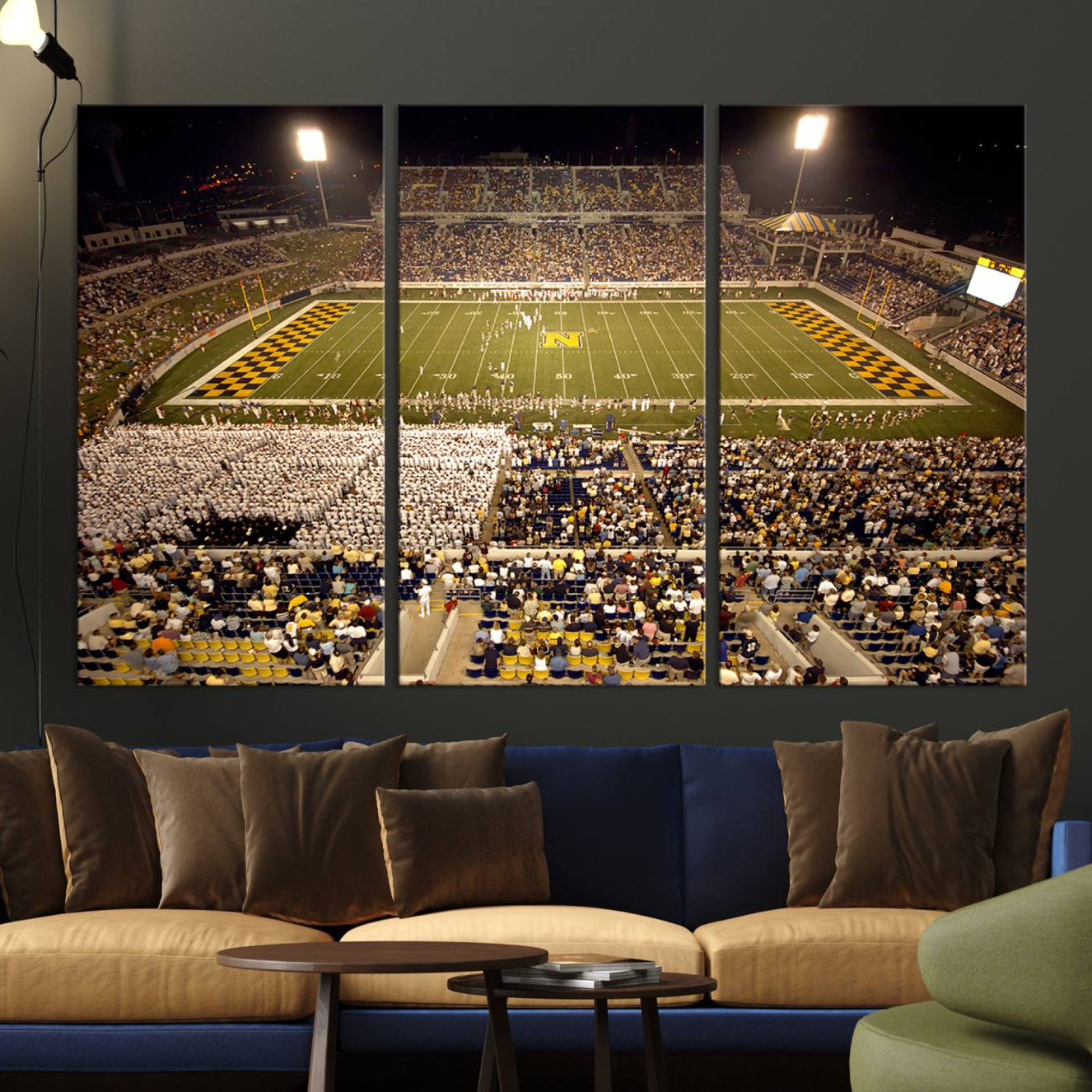 -Navy Midshipmen Football Team Print - Navy Marine Corps Memorial Stadium Art Canvas Print
