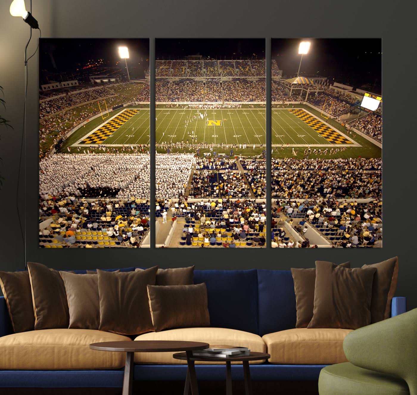 -Navy Midshipmen Football Team Print - Navy Marine Corps Memorial Stadium Art Canvas Print