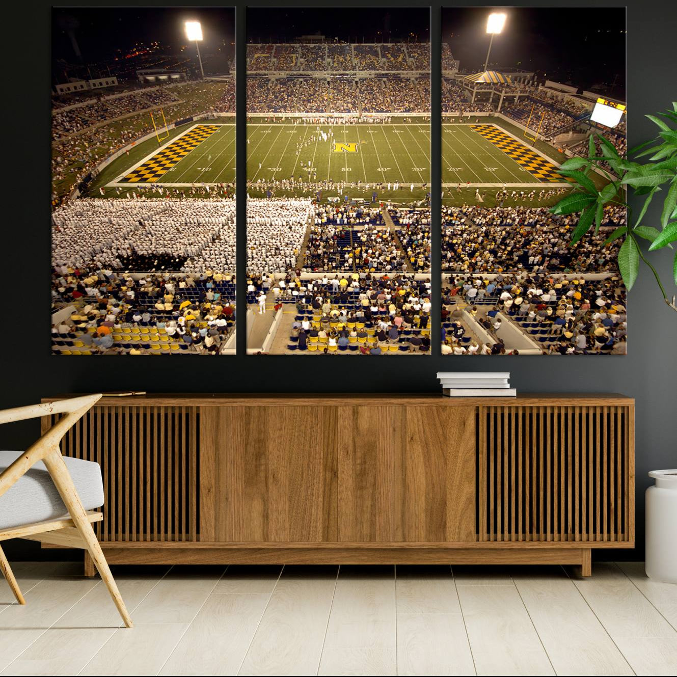-Navy Midshipmen Football Team Print - Navy Marine Corps Memorial Stadium Art Canvas Print