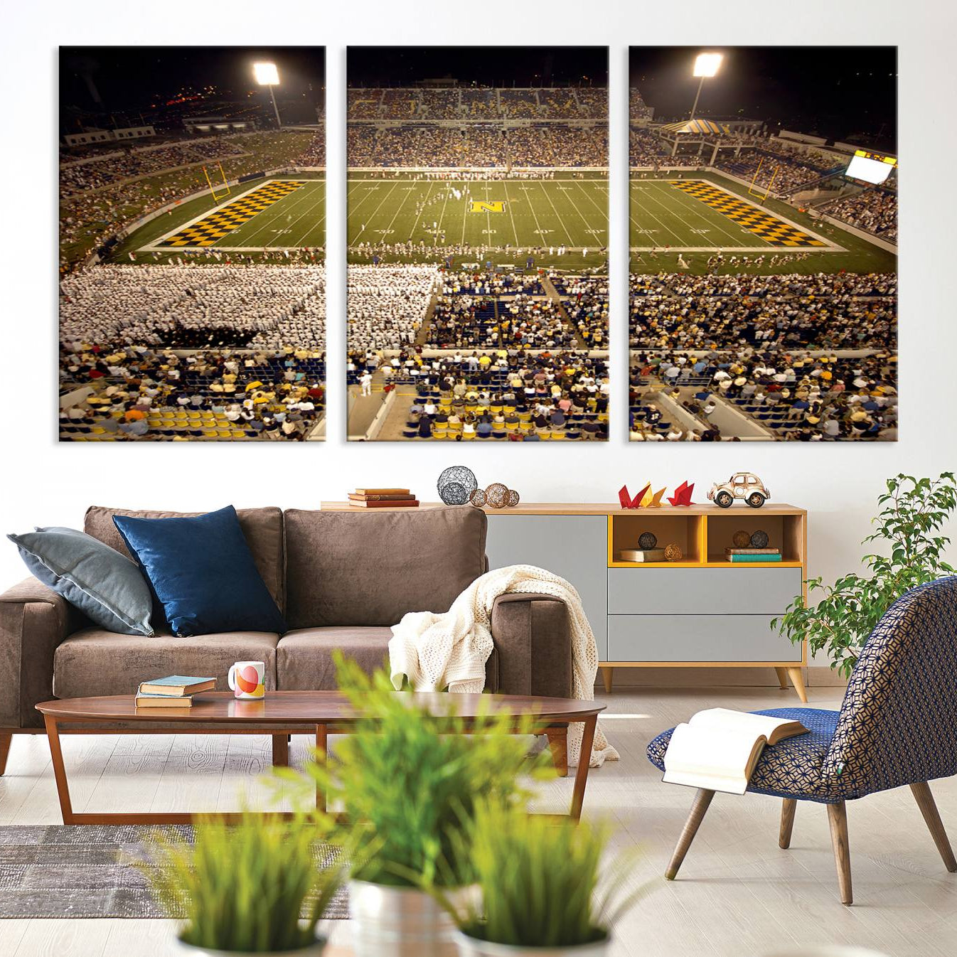 -Navy Midshipmen Football Team Print - Navy Marine Corps Memorial Stadium Art Canvas Print