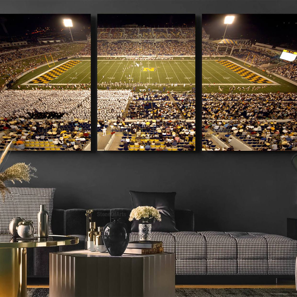 -Navy Midshipmen Football Team Print - Navy Marine Corps Memorial Stadium Art Canvas Print