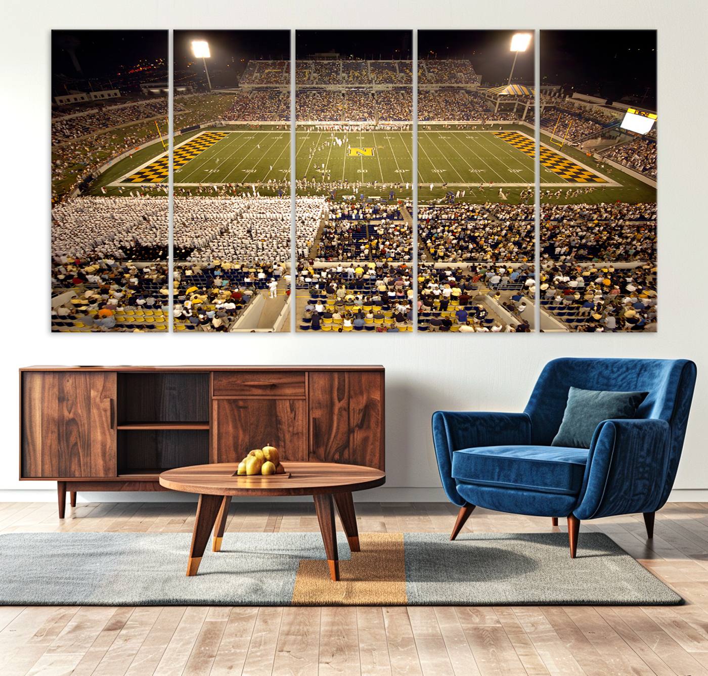 -Navy Midshipmen Football Team Print - Navy Marine Corps Memorial Stadium Art Canvas Print