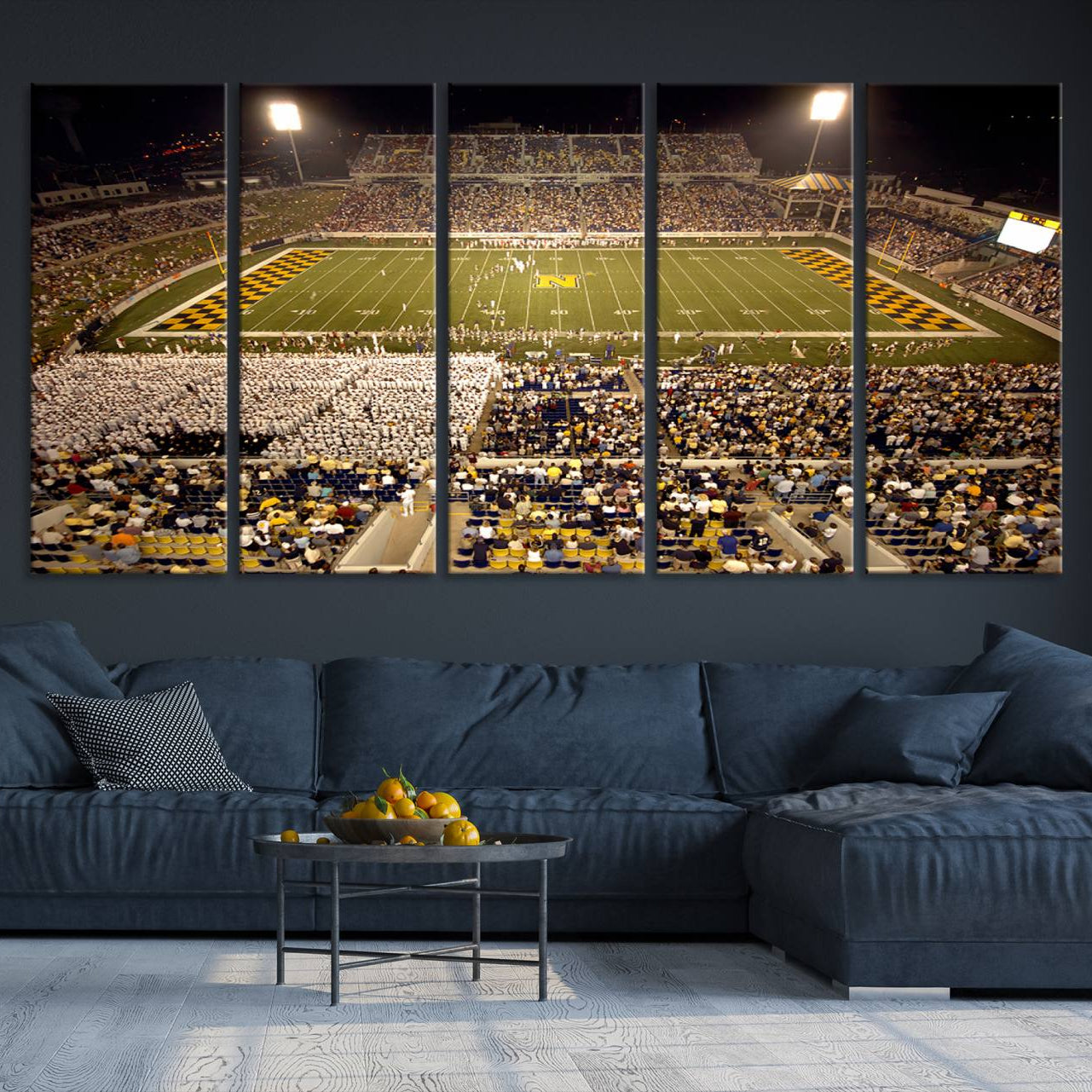 -Navy Midshipmen Football Team Print - Navy Marine Corps Memorial Stadium Art Canvas Print